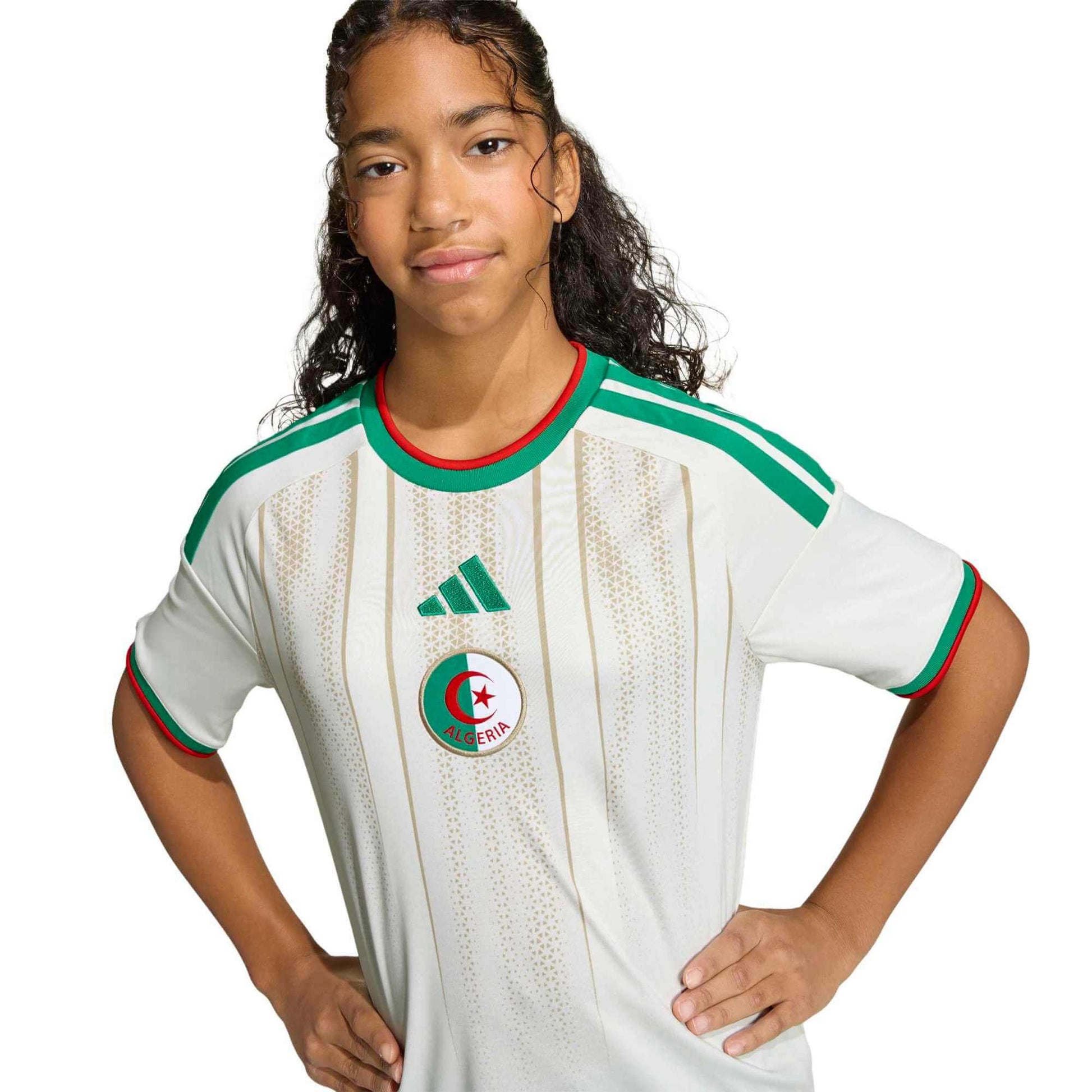 adidas 2026 Algeria Youth Stadium Home Soccer Jersey (Detail 1)