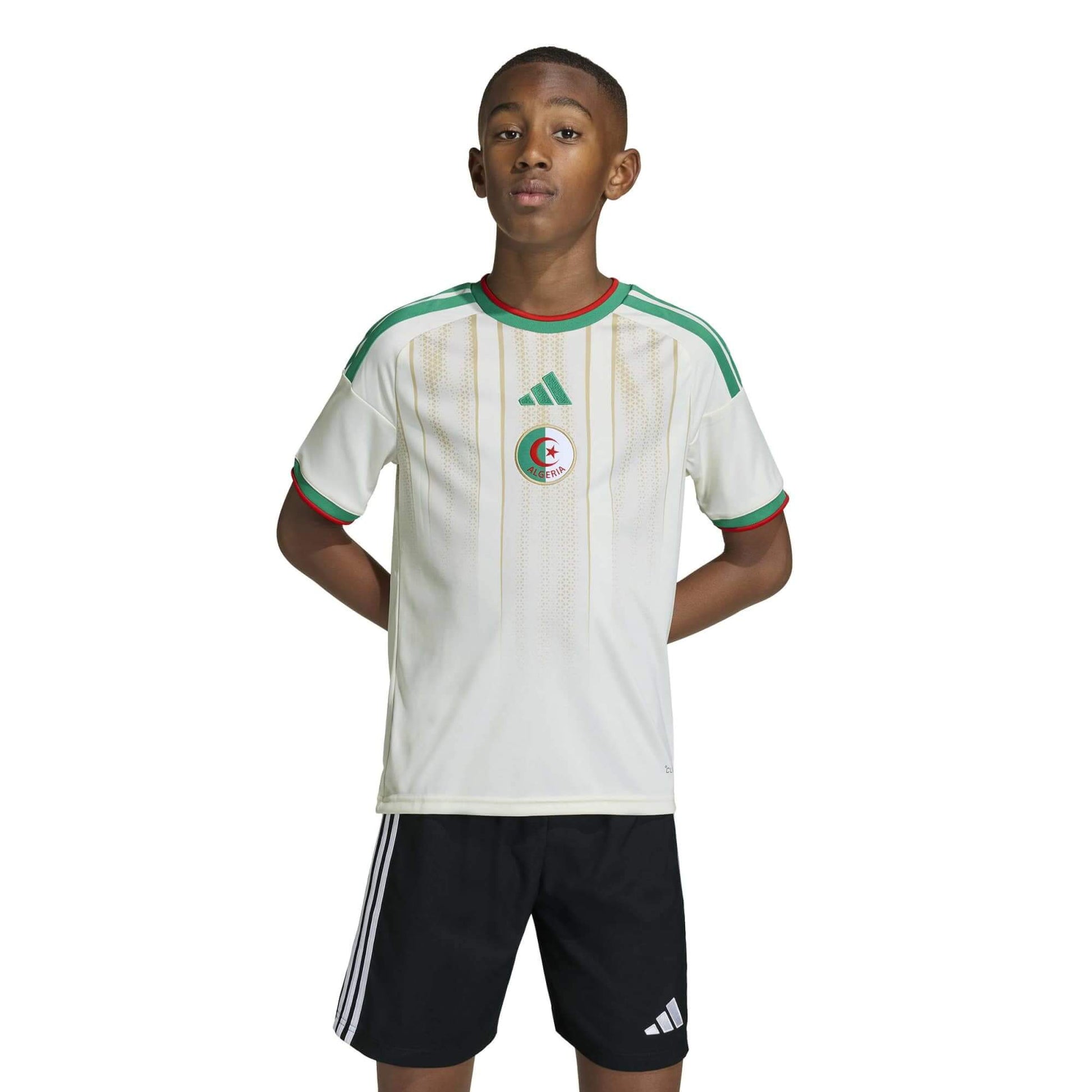 adidas 2026 Algeria Youth Stadium Home Soccer Jersey (Model - Front)