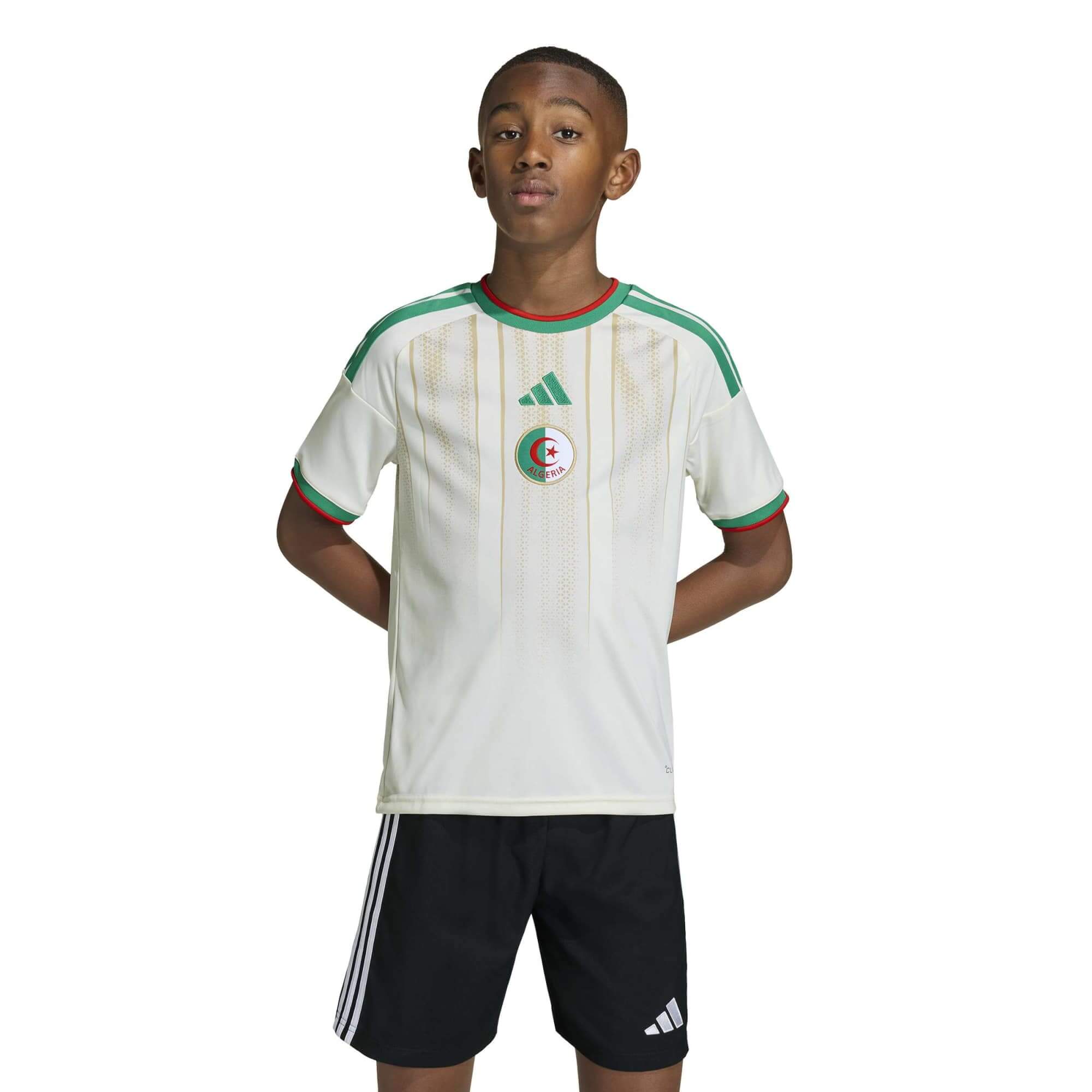 adidas 2026 Algeria Youth Stadium Home Soccer Jersey (Model - Front)