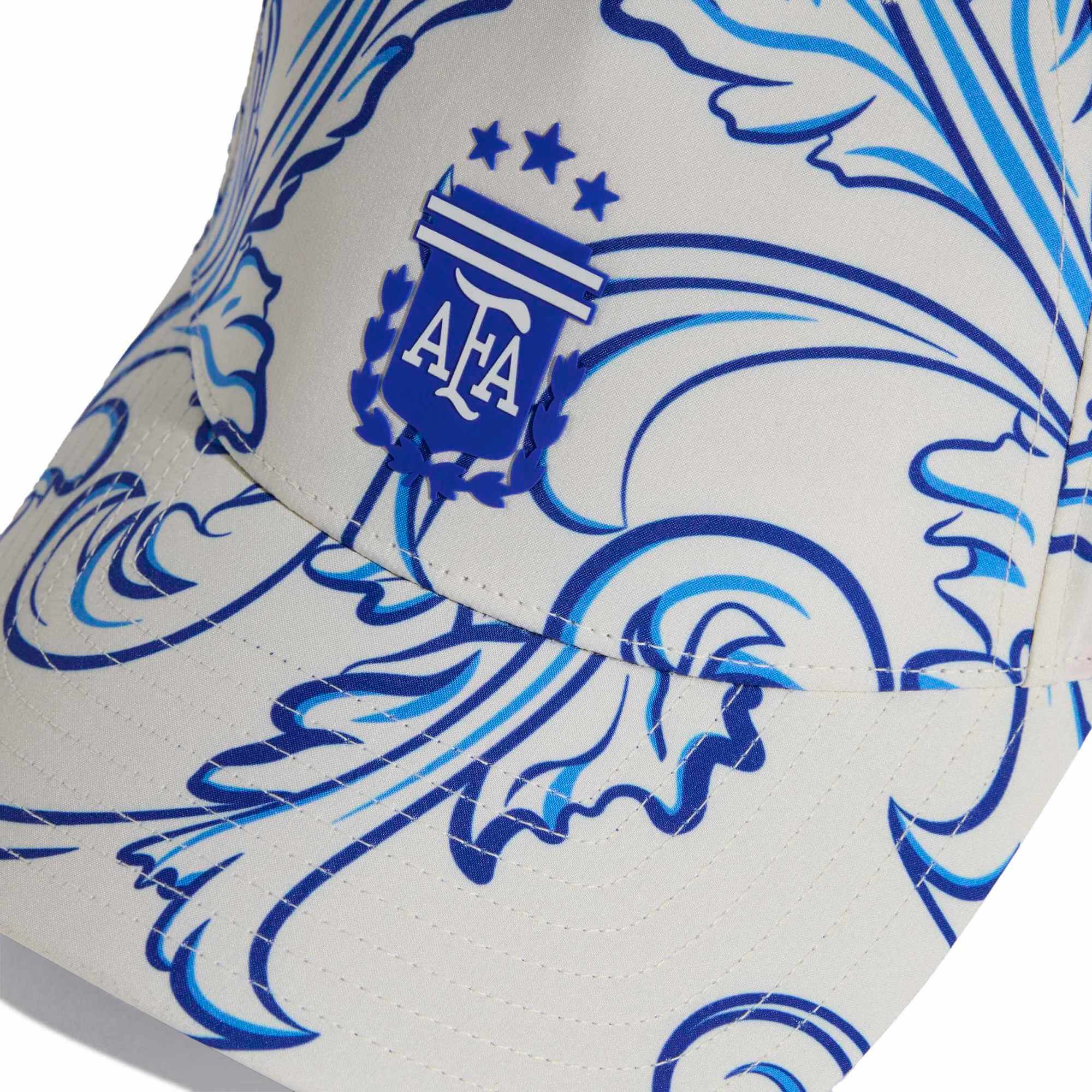 adidas 2026 Argentina Graphic Baseball Cap Cream White / Lucid Blue (Detail 1)