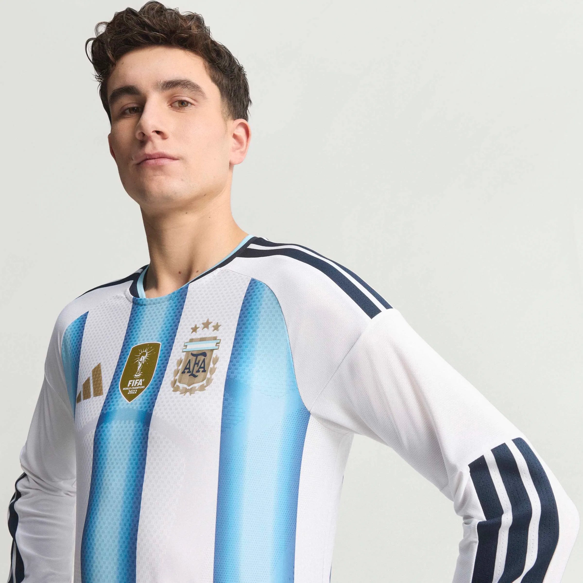 adidas 2026 Argentina Men's Authentic Home Long-Sleeve Soccer Jersey (Detail 1)