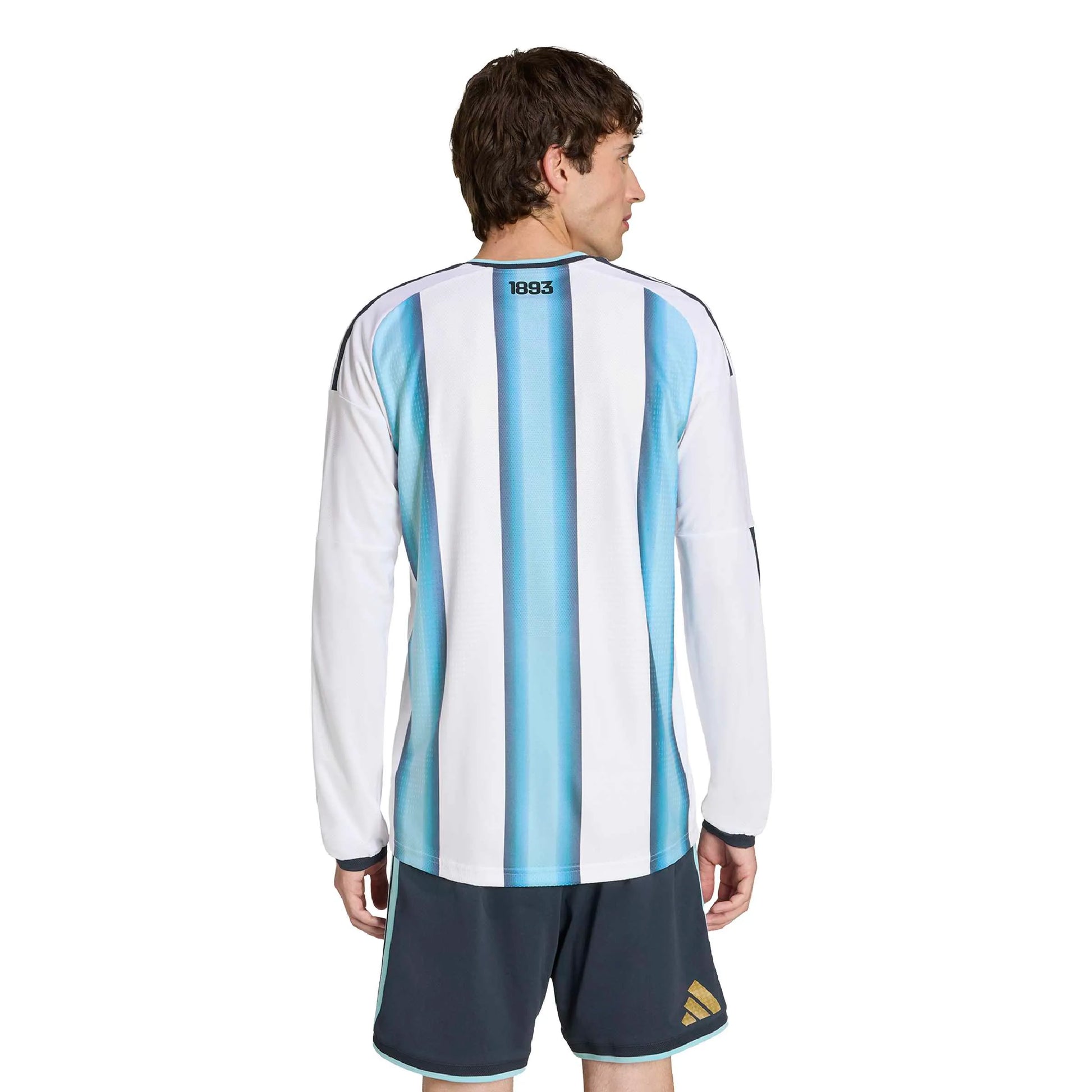 adidas 2026 Argentina Men's Authentic Home Long-Sleeve Soccer Jersey (Model - Back)