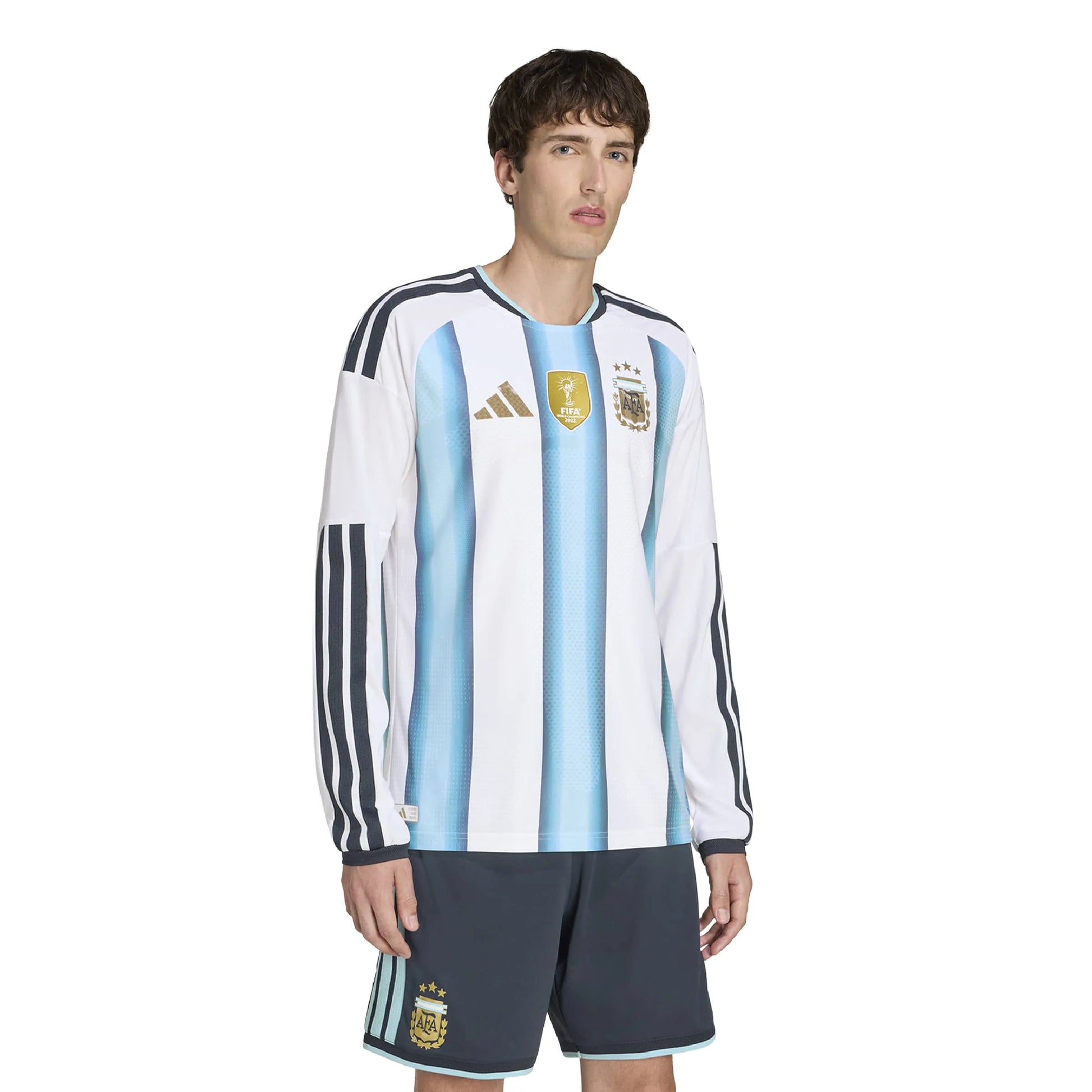 adidas 2026 Argentina Men's Authentic Home Long-Sleeve Soccer Jersey (Model - Front)