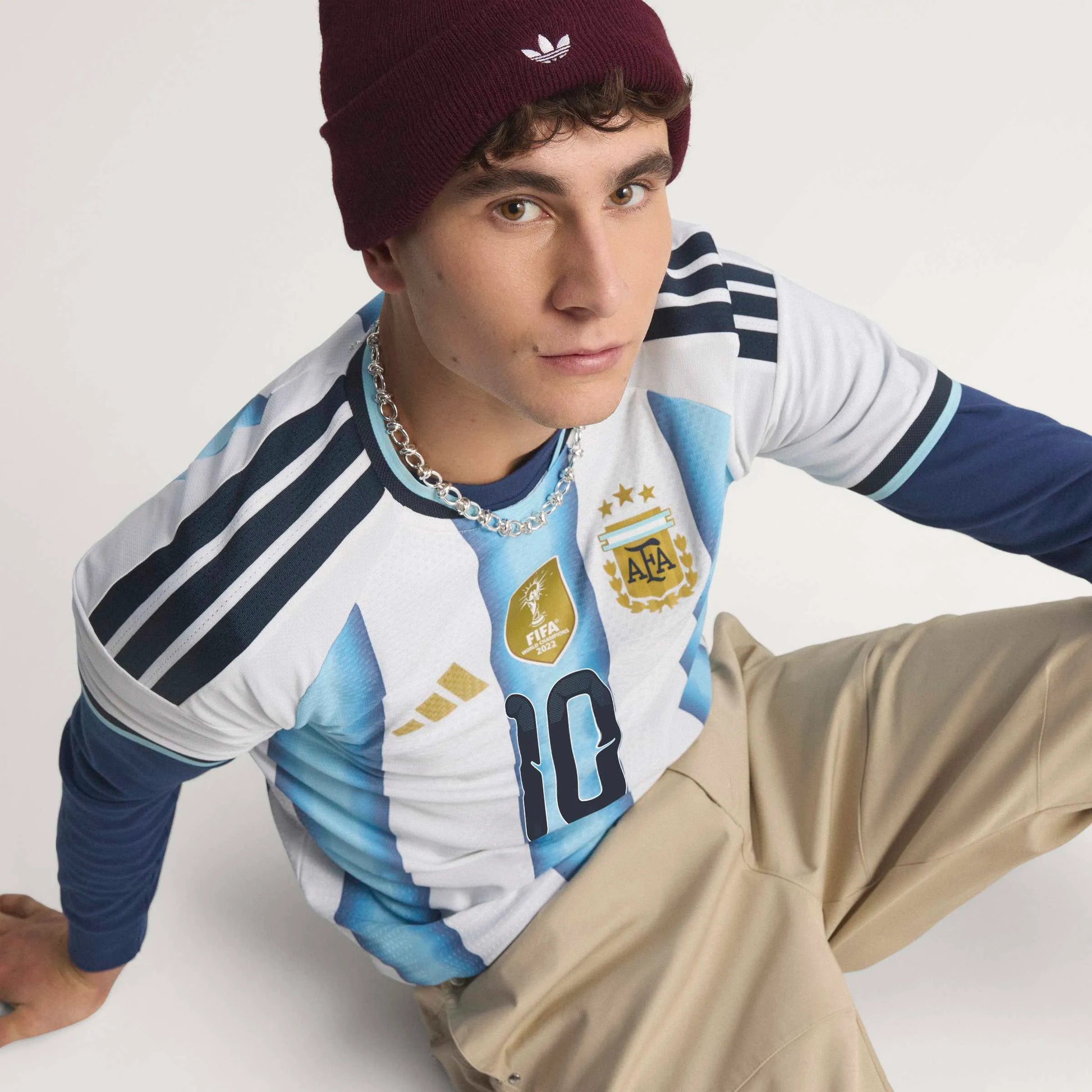 adidas 2026 Argentina Men's Authentic Home Messi #10 Soccer Jersey (Detail 1)3