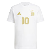 adidas 2026 Argentina Men's Messi Name And Number Tee White (Front)