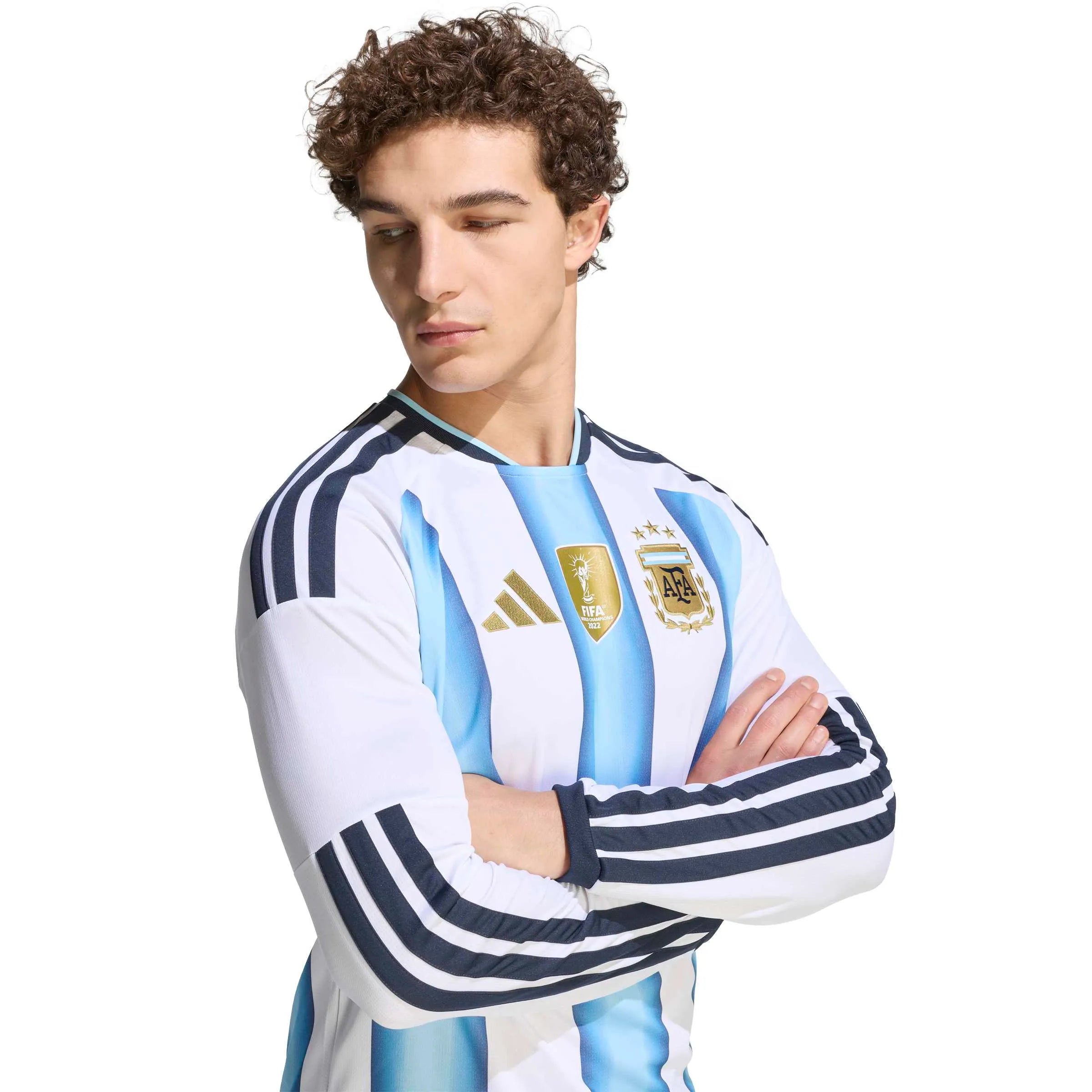 adidas 2026 Argentina Men's Stadium Home Long-Sleeve Soccer Jersey (Detail 1)