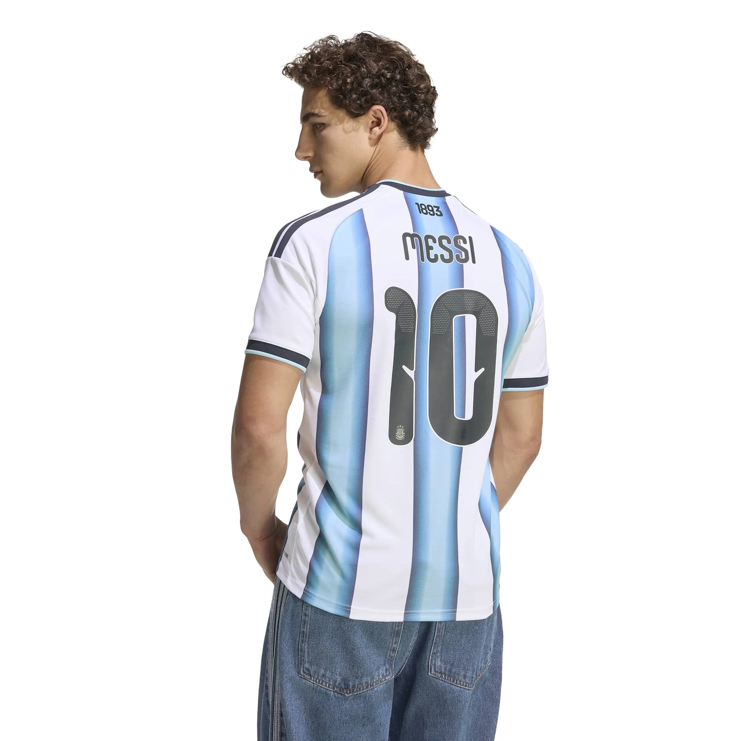 adidas 2026 Argentina Men's Stadium Home Messi #10 Soccer Jersey (Model - Back)
