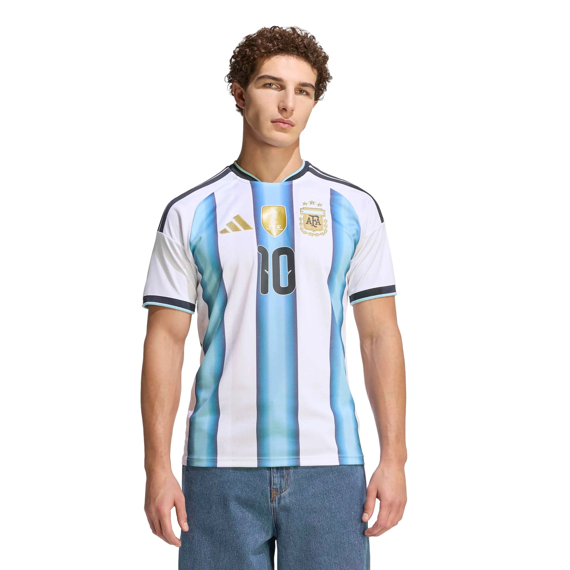 adidas 2026 Argentina Men's Stadium Home Messi #10 Soccer Jersey (Model - Front)