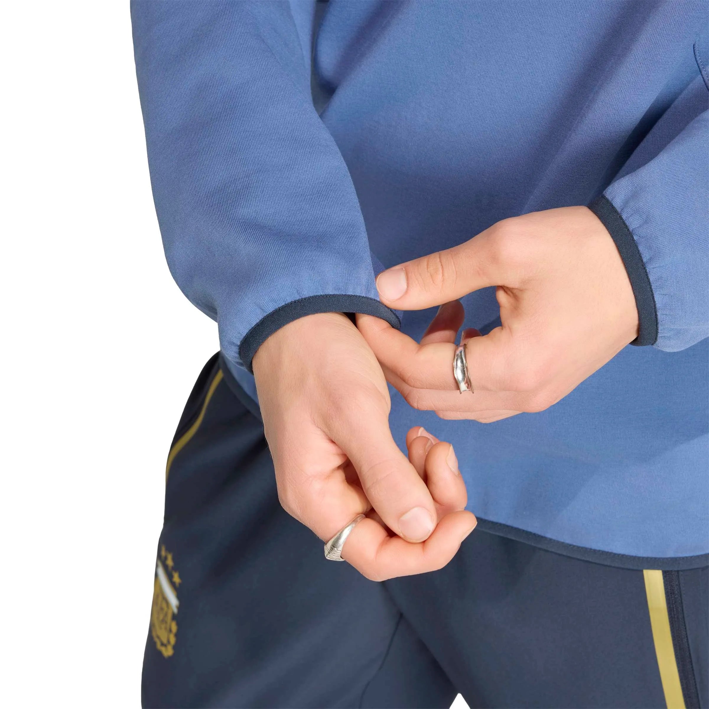 adidas 2026 Argentina Men's Tiro Travel Crewneck Sweatshirt (Detail 2)