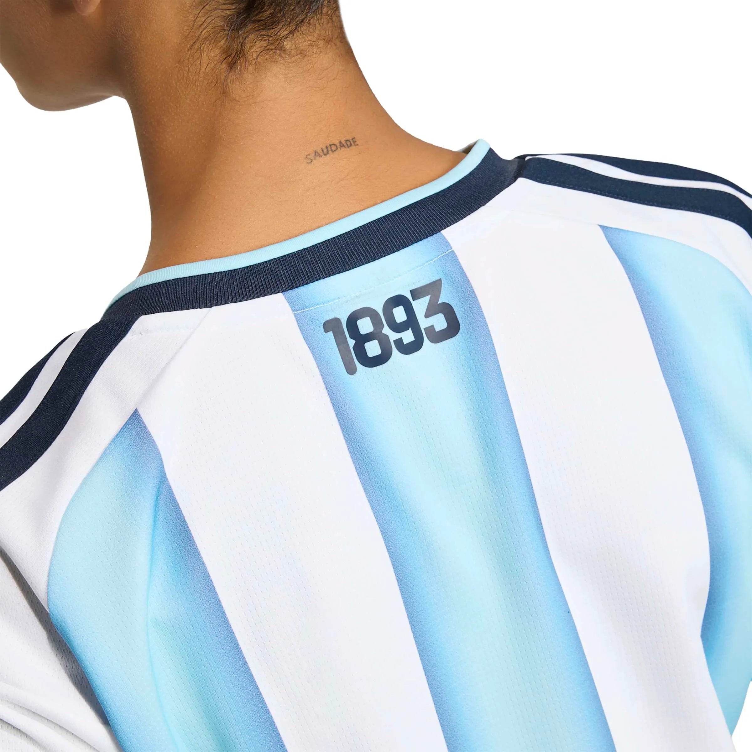 adidas 2026 Argentina Women's Stadium Home Cropped Soccer Jersey (Detail 2)