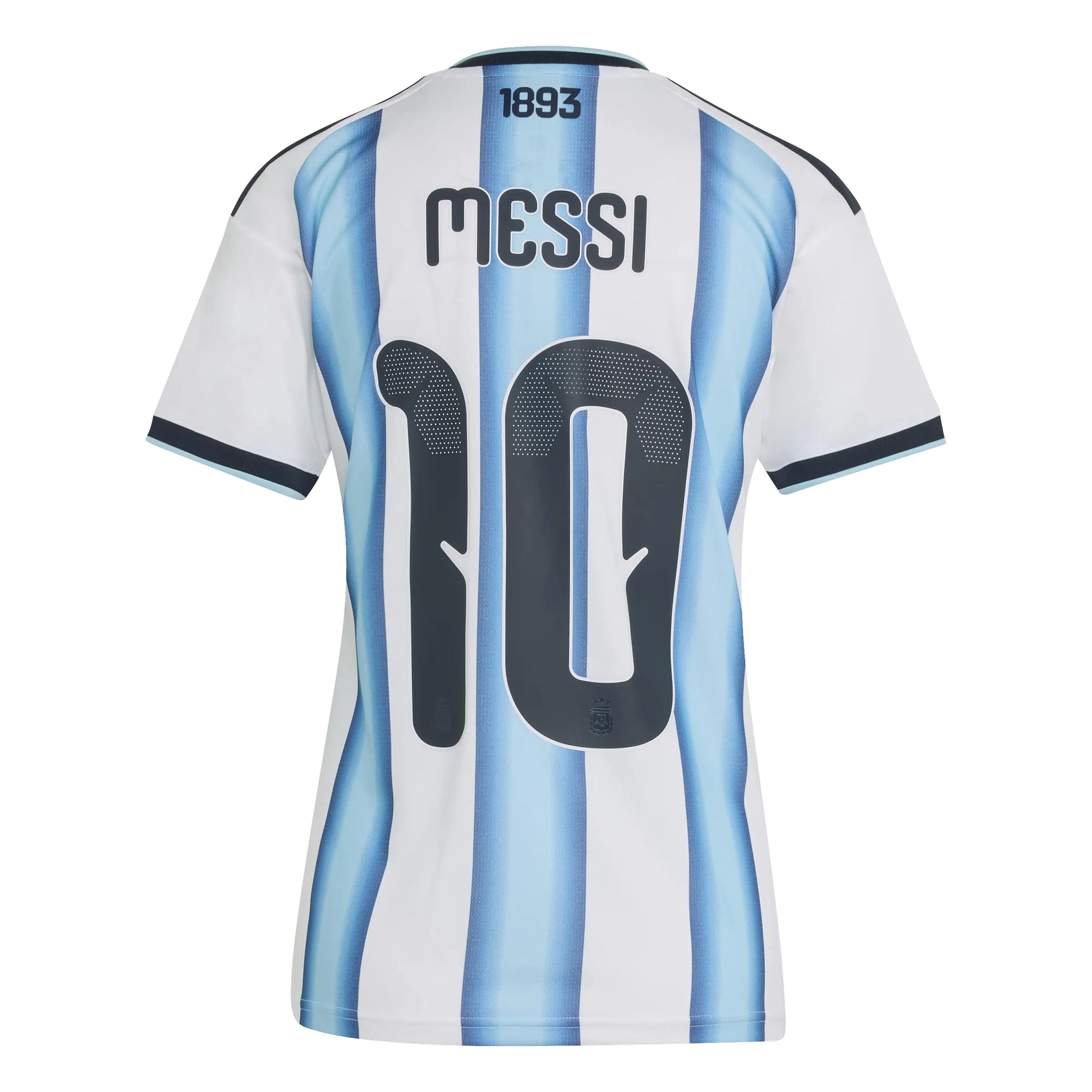 adidas 2026 Argentina Women's Stadium Home Messi #10 Soccer Jersey (Back)
