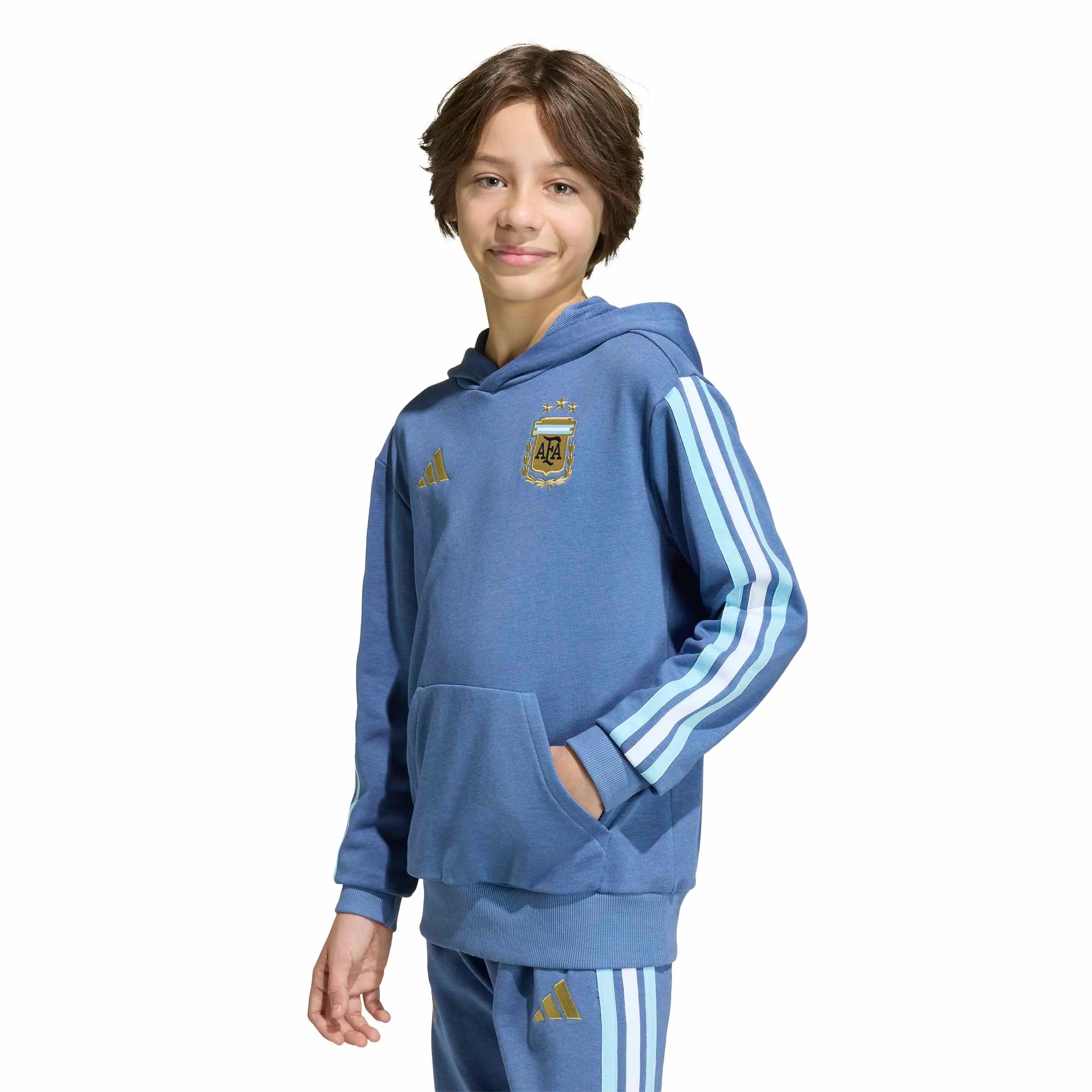adidas 2026 Argentina Youth DNA Hoodie (Model - Front)