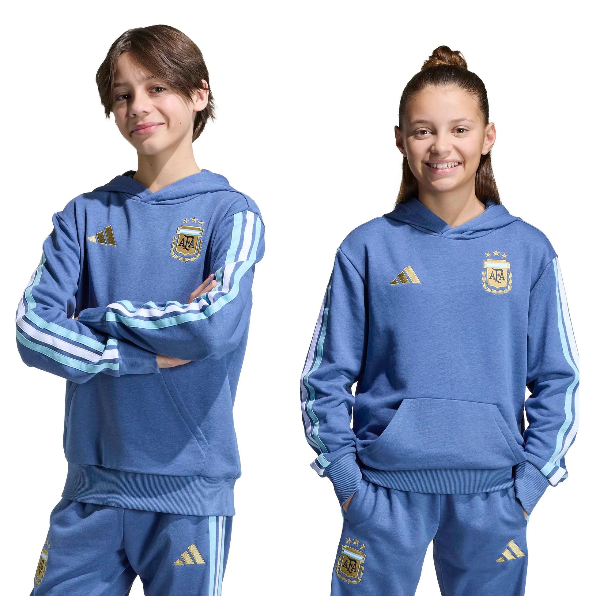 adidas 2026 Argentina Youth DNA Hoodie (Models - Front)