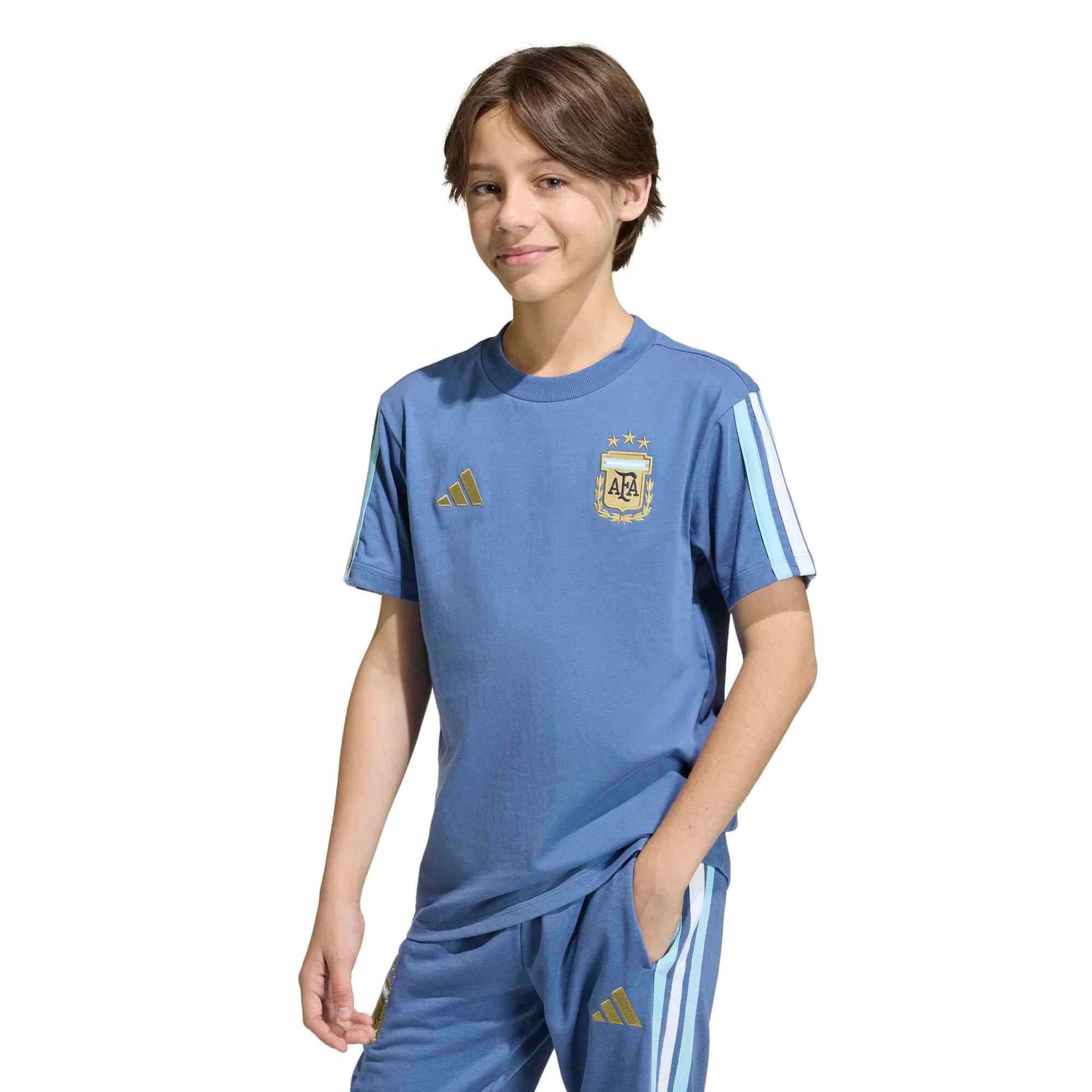 adidas 2026 Argentina Youth DNA Tee (Model - Front)