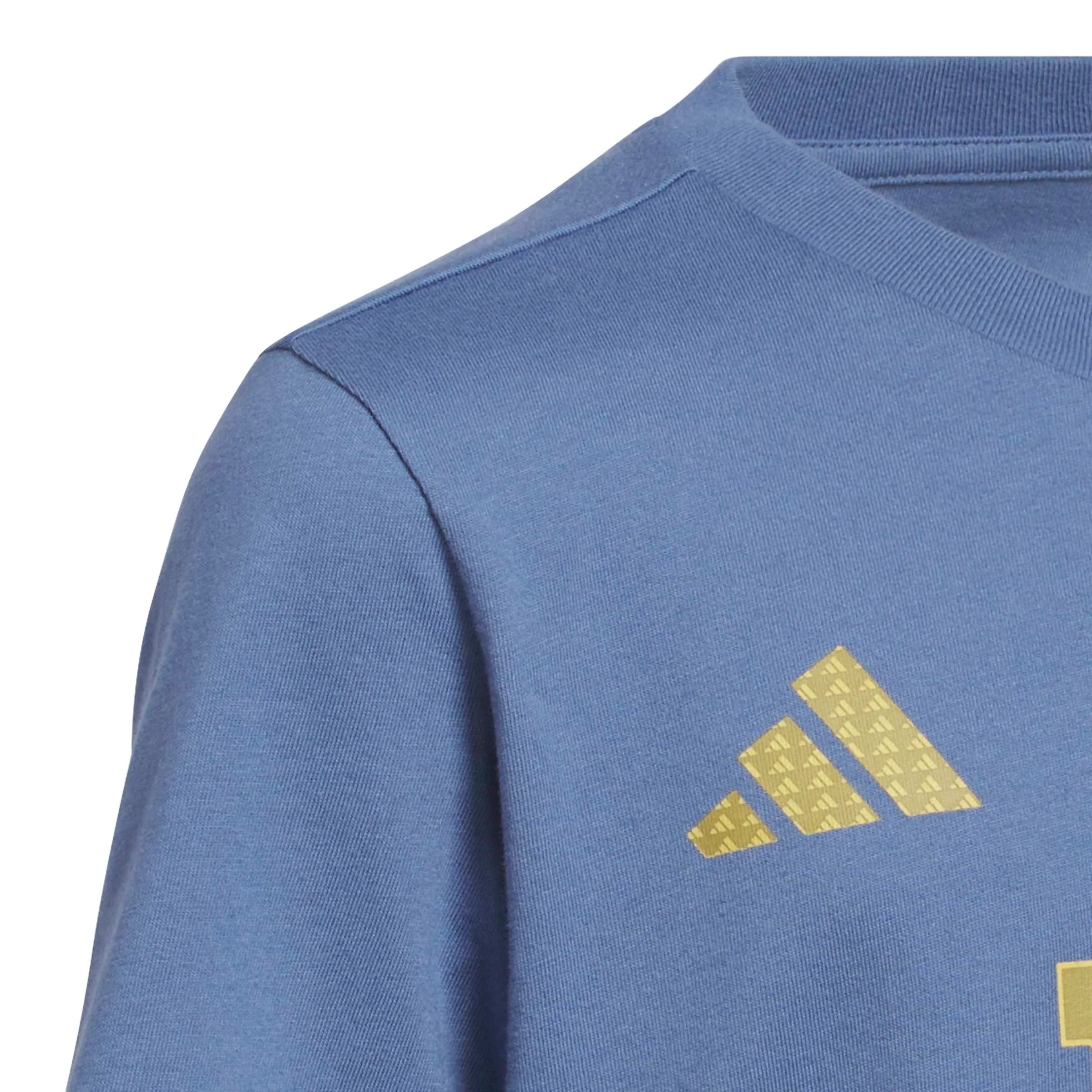 adidas 2026 Argentina Youth Messi Name And Number Tee Crew Blue (Detail 2)