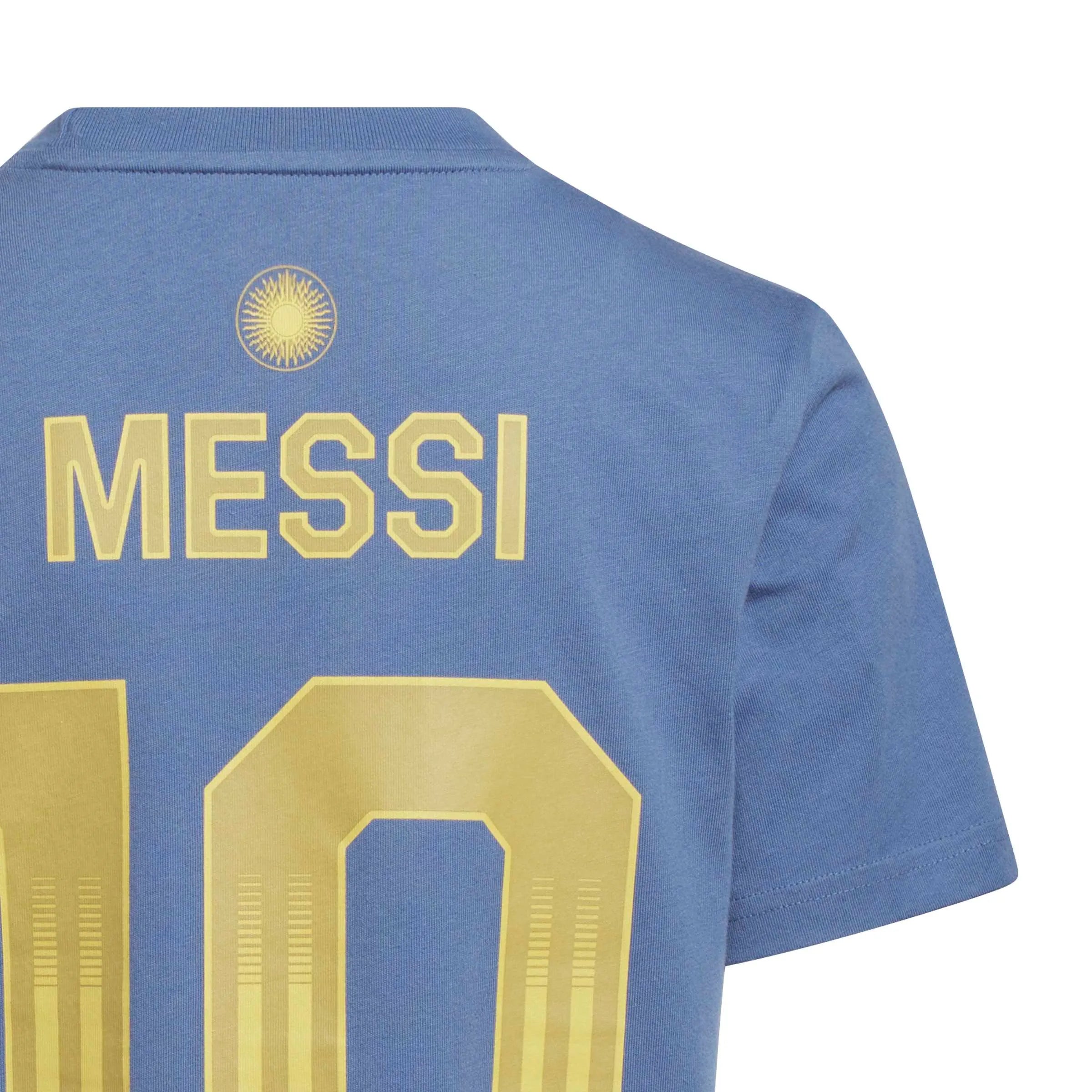 adidas 2026 Argentina Youth Messi Name And Number Tee Crew Blue (Detail 3)