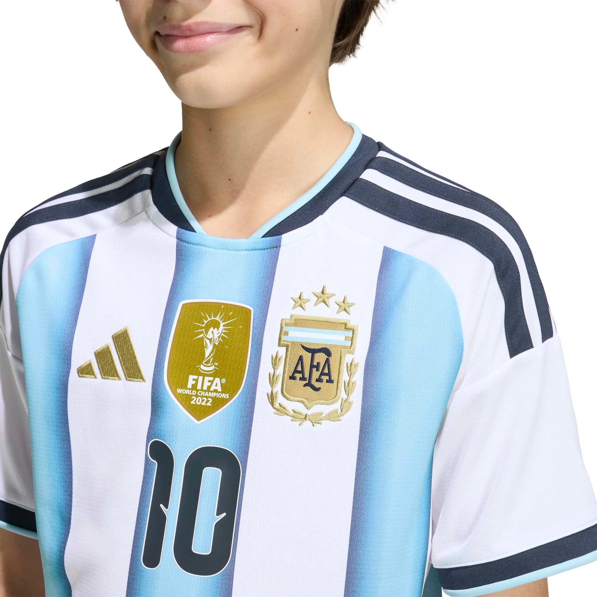 adidas 2026 Argentina Youth Stadium Home Messi #10 Soccer Jersey (Detail 1)