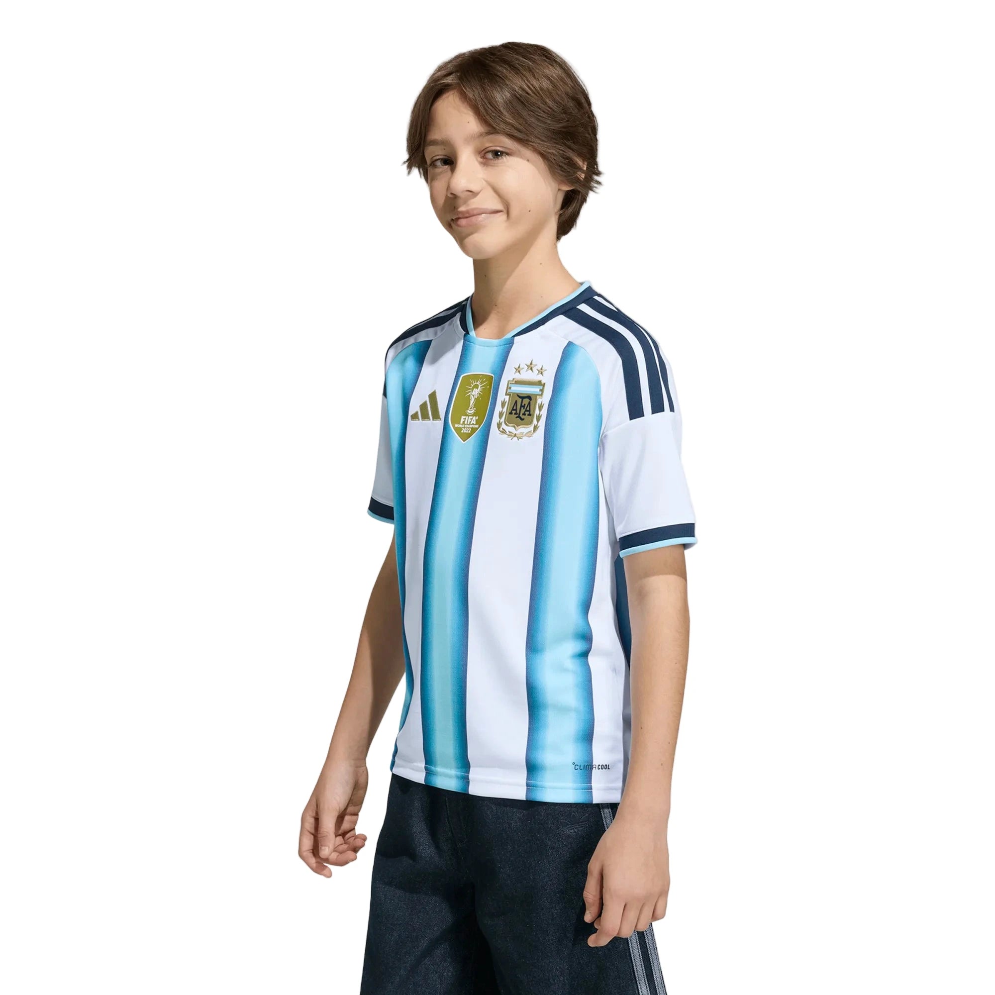 adidas 2026 Argentina Youth Stadium Home Soccer Jersey (Model - Front)