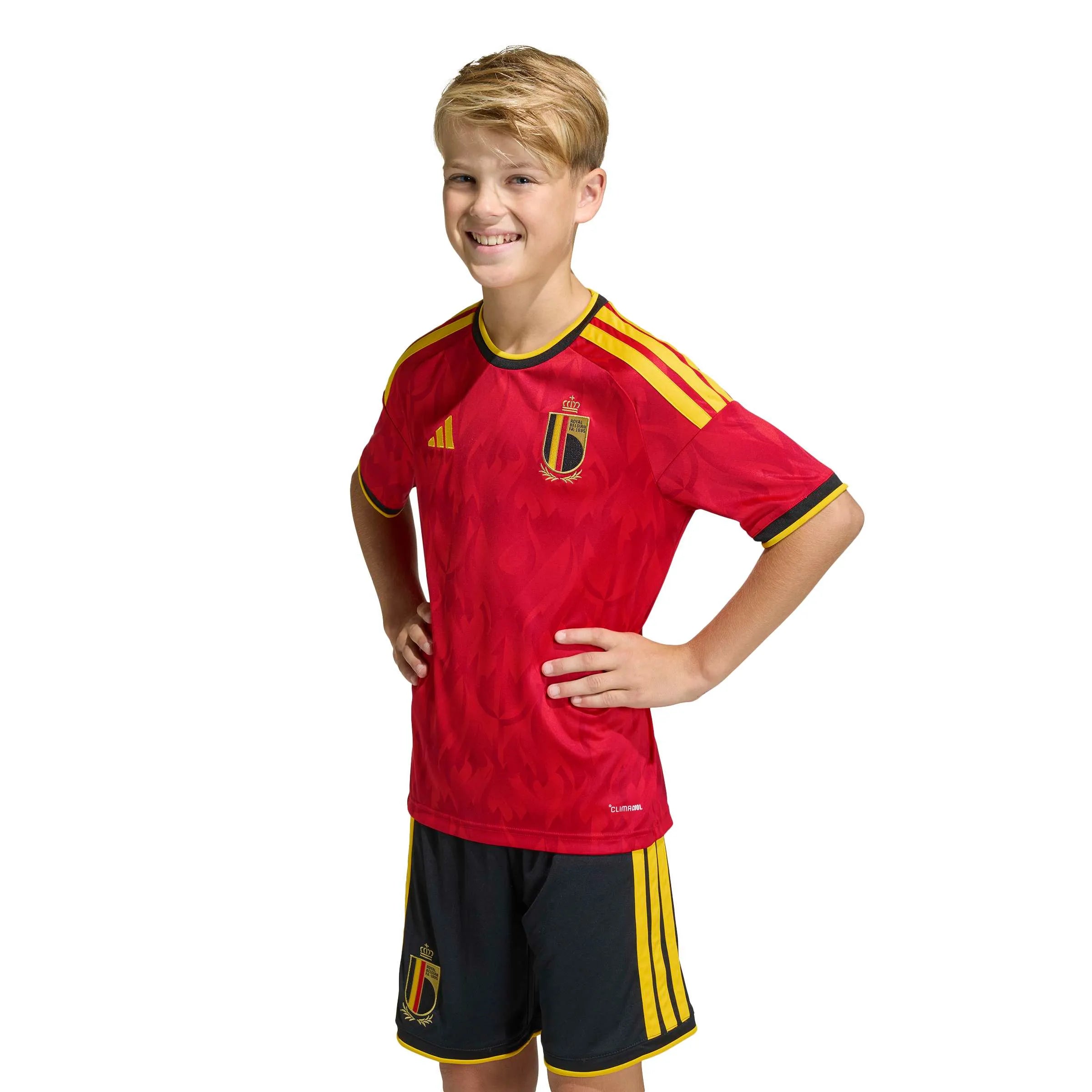 adidas 2026 Belgium Youth Stadium Home Soccer Jersey (Model - Front)
