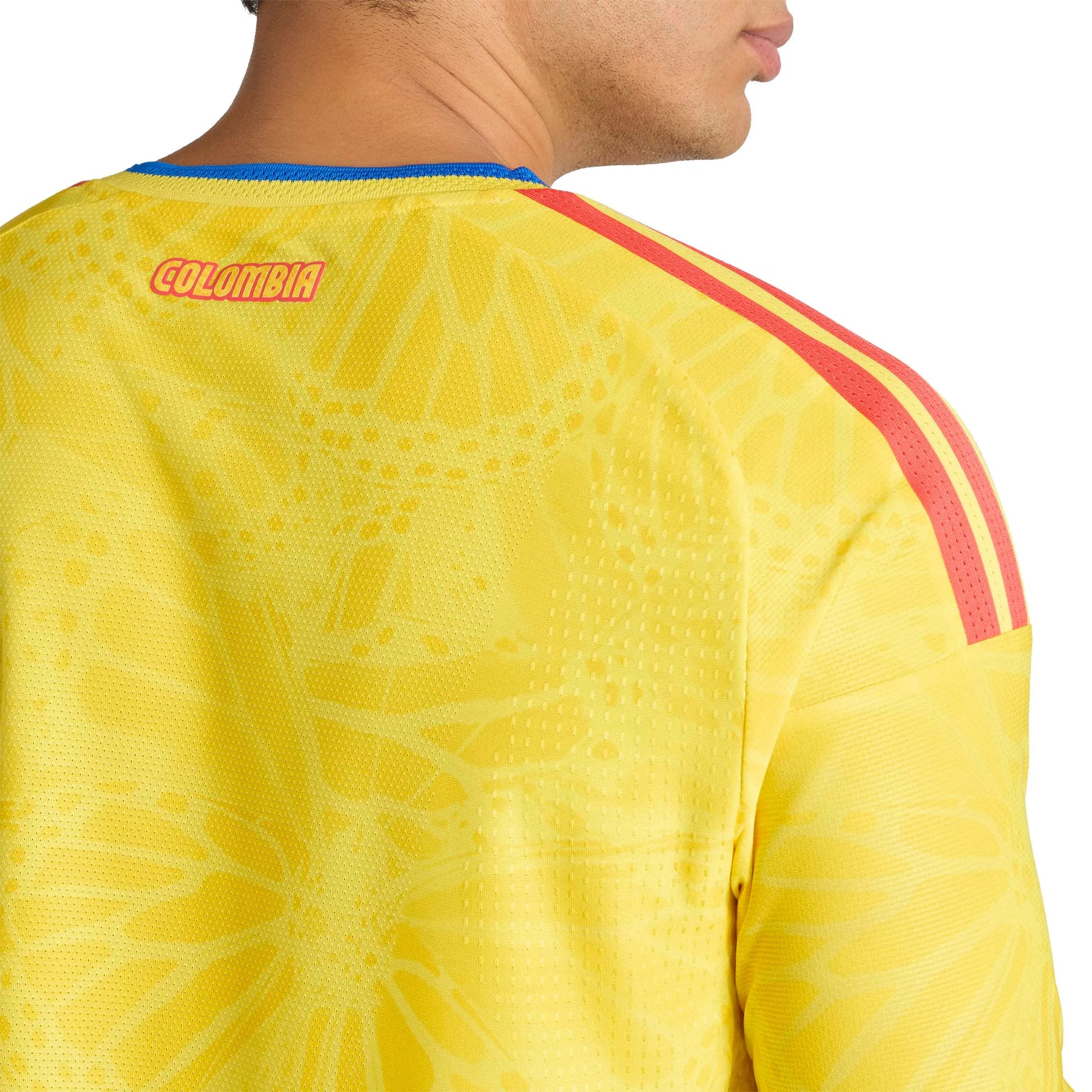 adidas 2026 Colombia Men's Authentic Home Long-Sleeve Soccer Jersey (Detail 2)