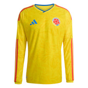 adidas 2026 Colombia Men's Authentic Home Long-Sleeve Soccer Jersey (Front)