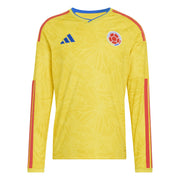 adidas 2026 Colombia Men's Stadium Home Long-Sleeve Soccer Jersey (Front)