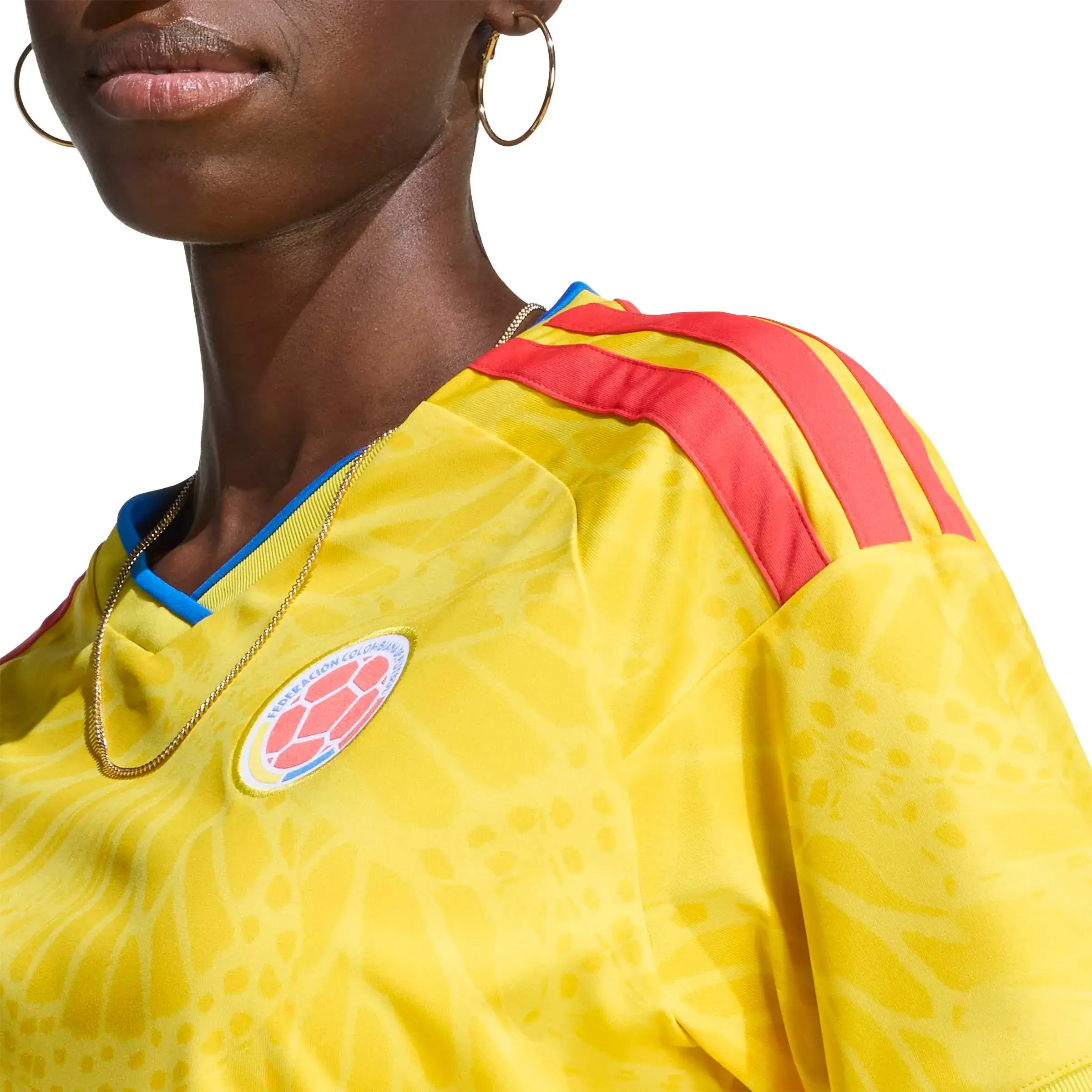 adidas 2026 Colombia Women's Stadium Home Cropped Soccer Jersey