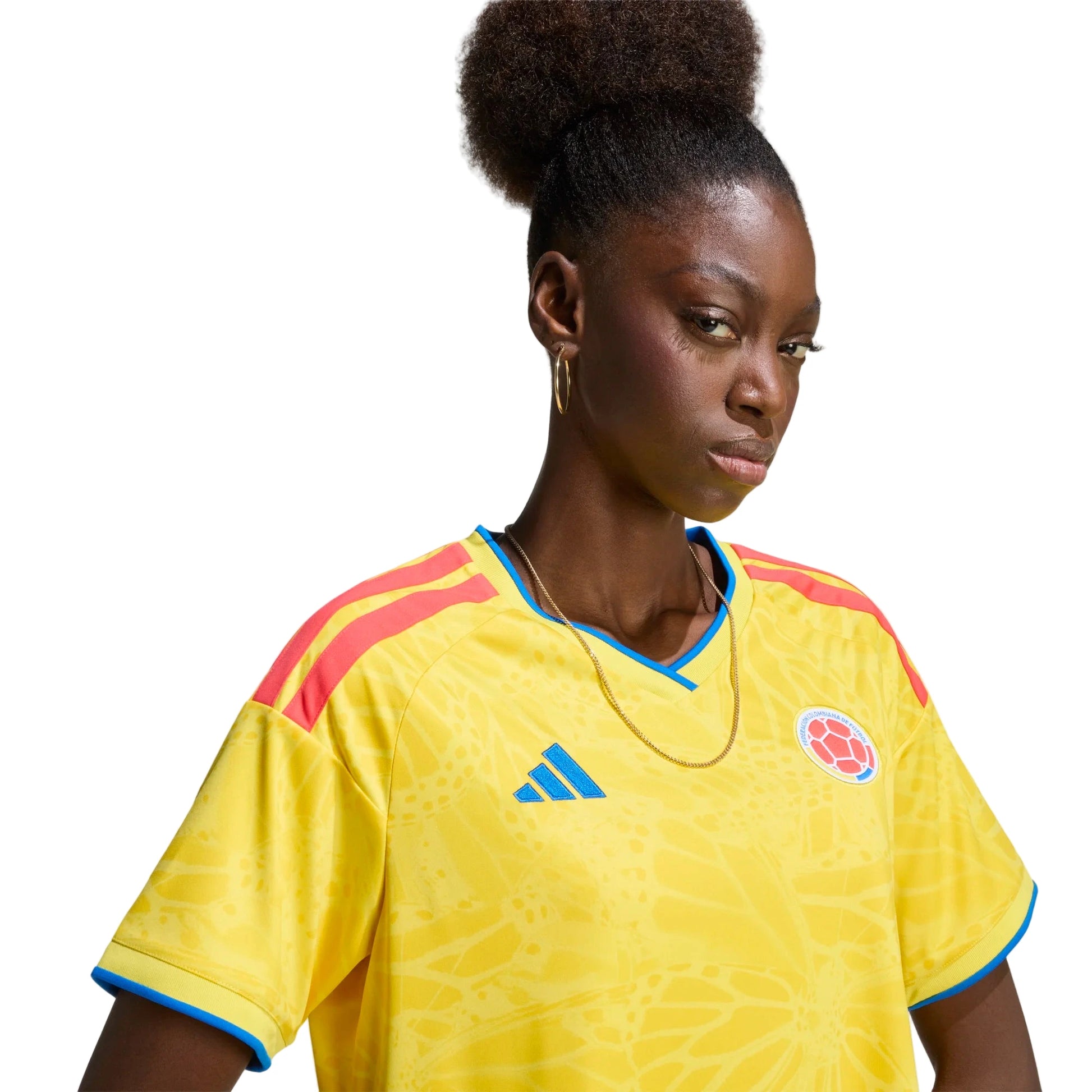 adidas 2026 Colombia Women's Stadium Home Soccer Jersey (Detail 1)