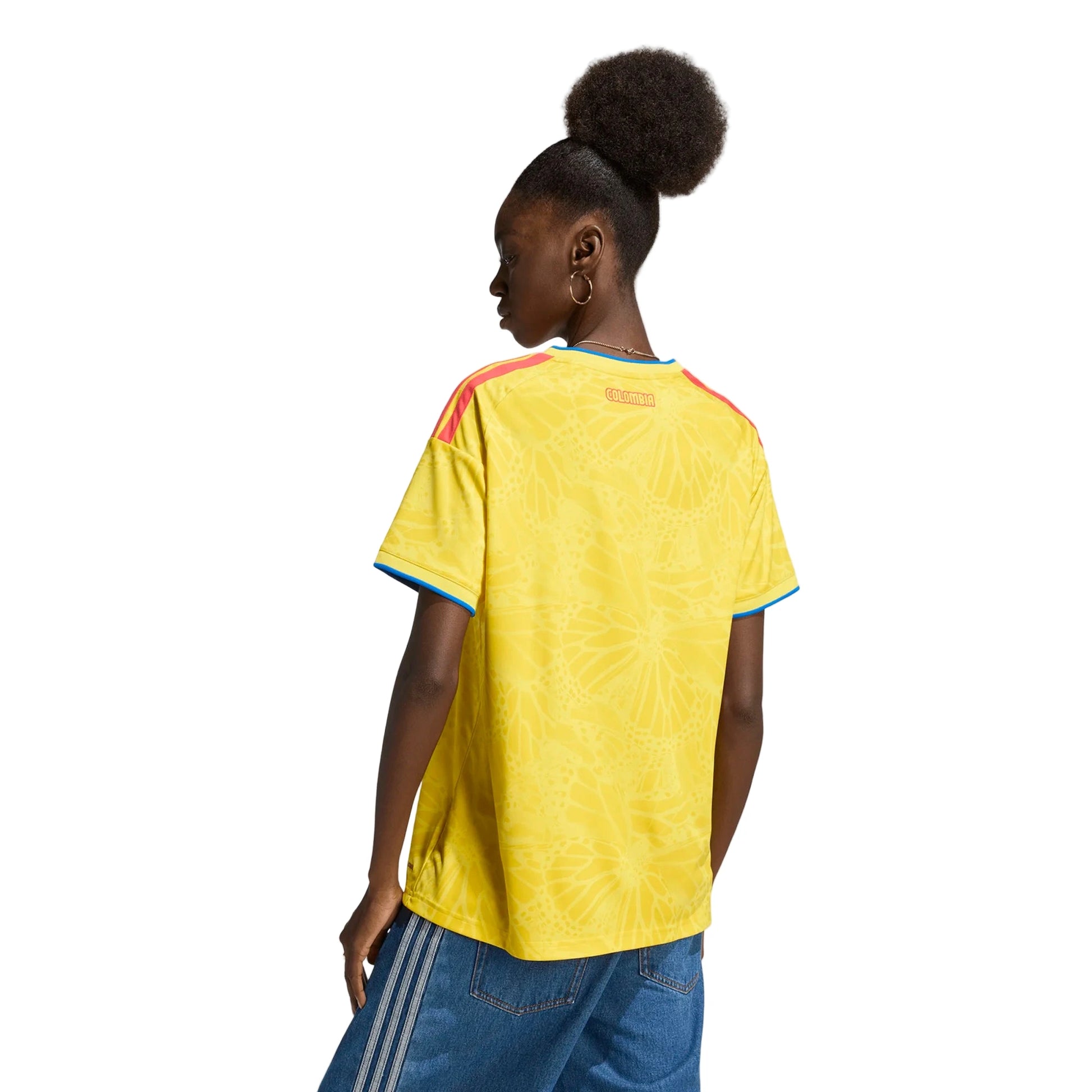 adidas 2026 Colombia Women's Stadium Home Soccer Jersey (Model - Back)