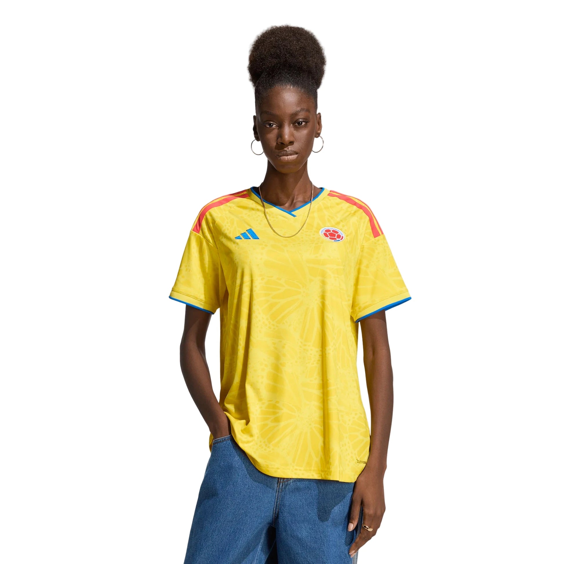 adidas 2026 Colombia Women's Stadium Home Soccer Jersey (Model - Front)