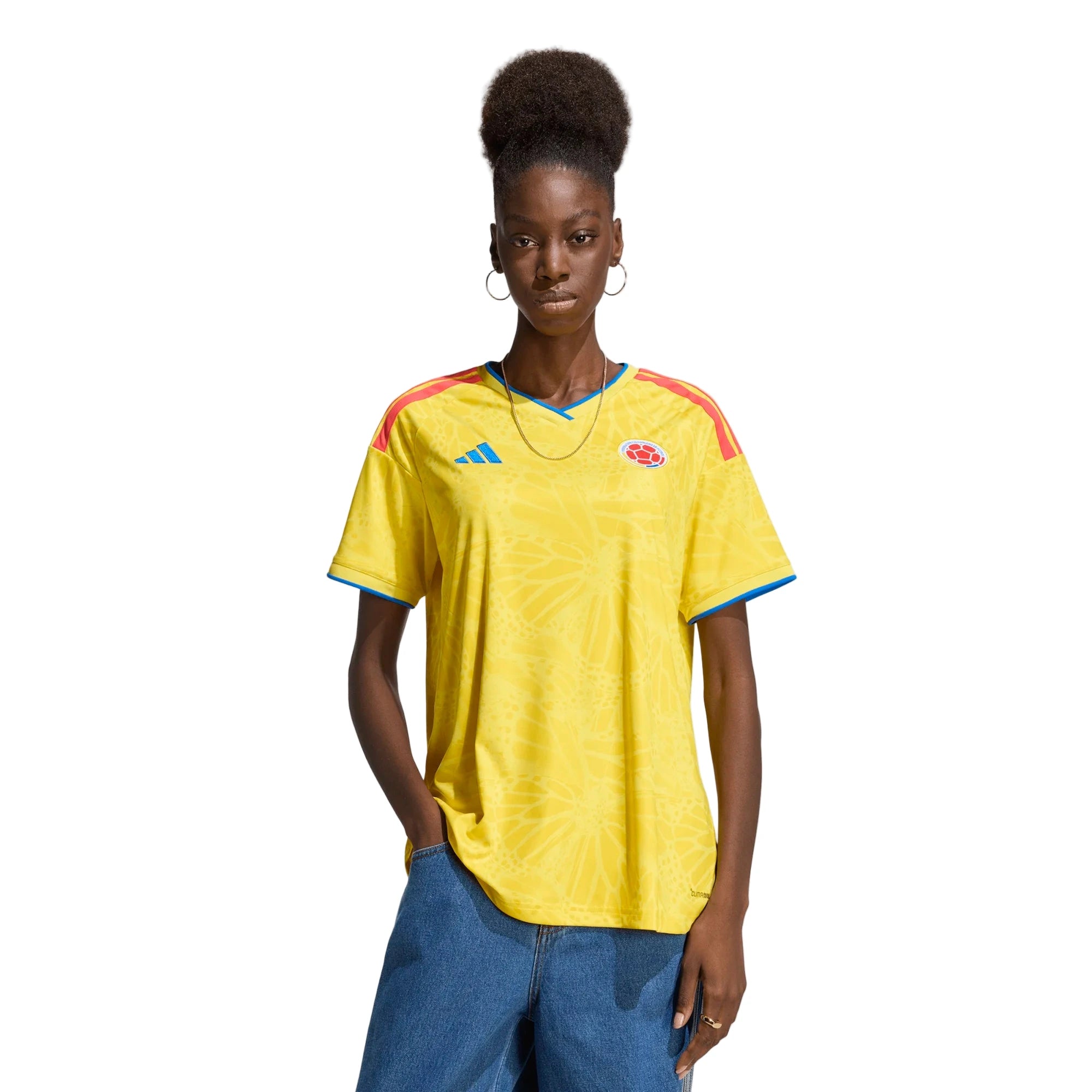 adidas 2026 Colombia Women's Stadium Home Soccer Jersey (Model - Front)
