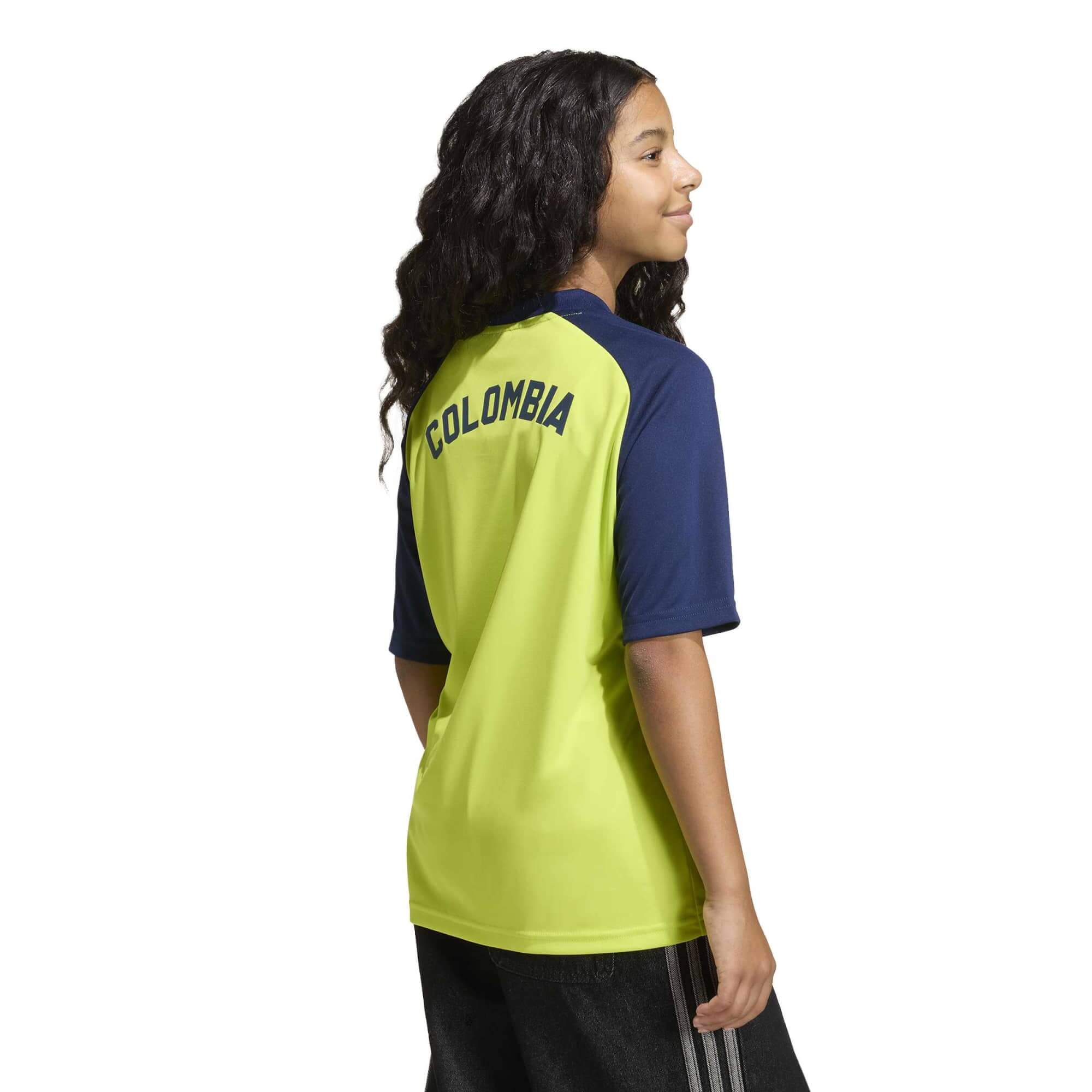 adidas 2026 Colombia Youth Away Pre-Match Soccer Jersey (Model - Back)