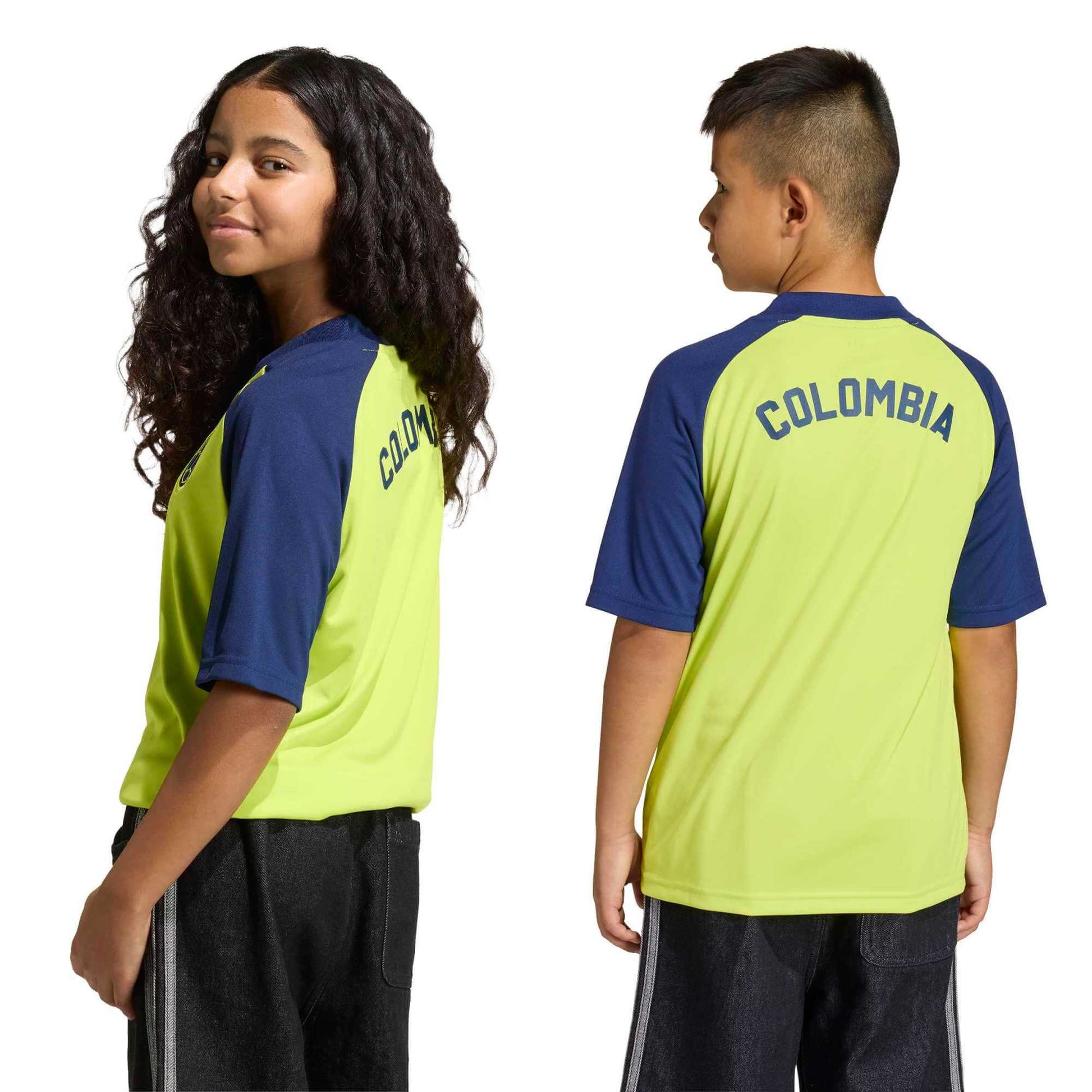 adidas 2026 Colombia Youth Away Pre-Match Soccer Jersey (Models - Back)