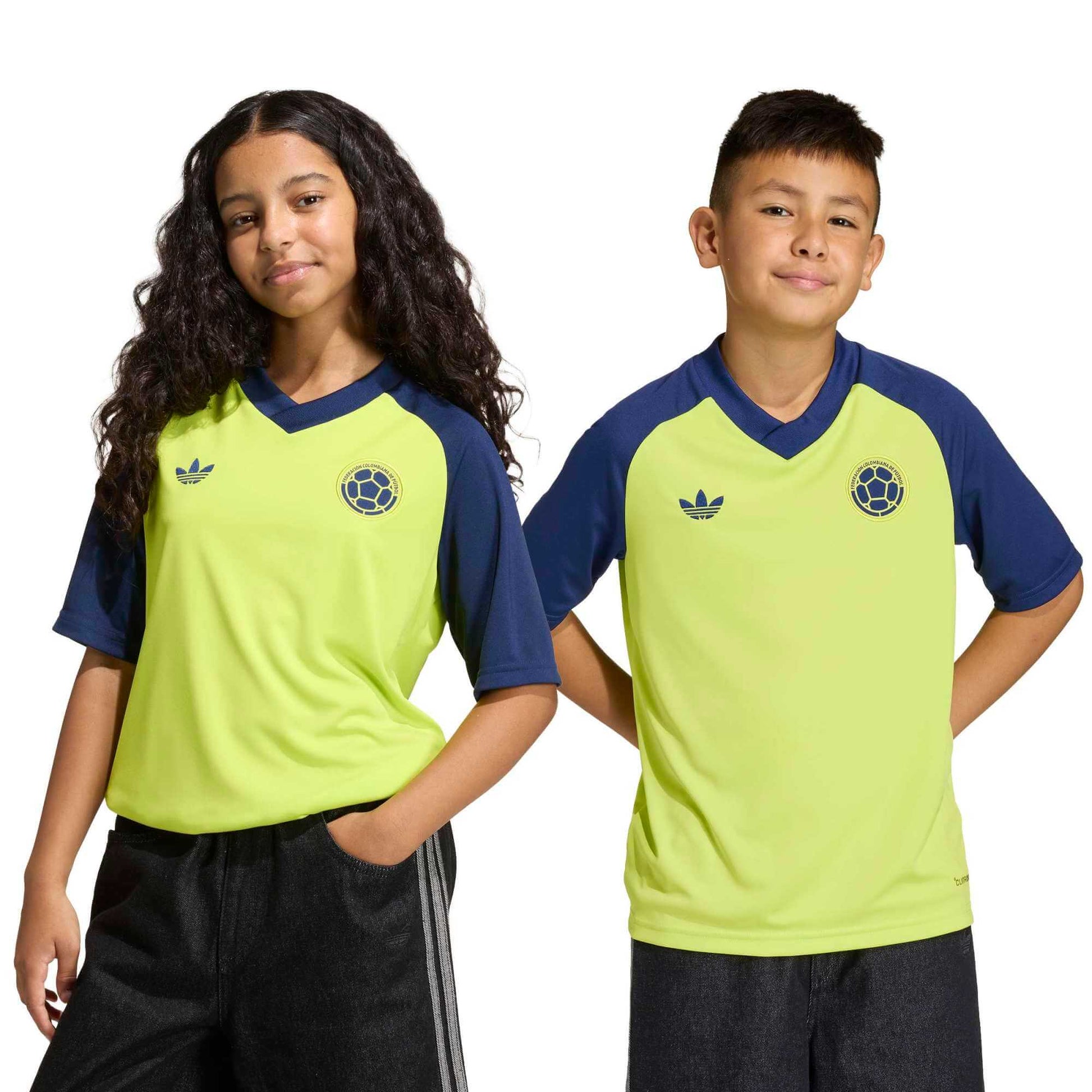 adidas 2026 Colombia Youth Away Pre-Match Soccer Jersey (Models - Front)