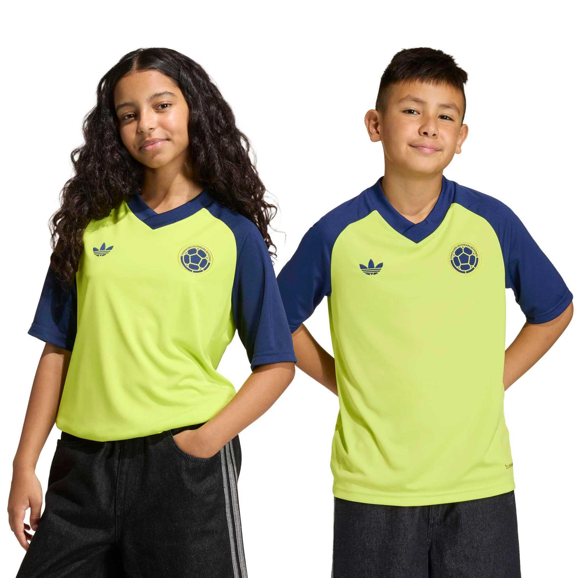 adidas 2026 Colombia Youth Away Pre-Match Soccer Jersey (Models - Front)