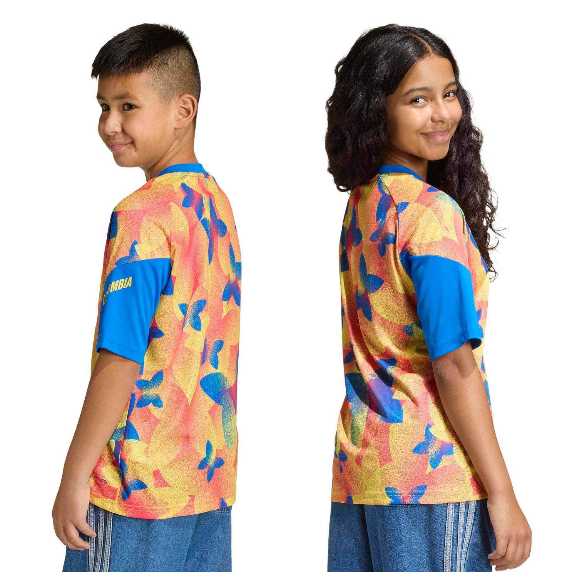 adidas 2026 Colombia Youth Pre-Match Soccer Jersey (Models - Back)