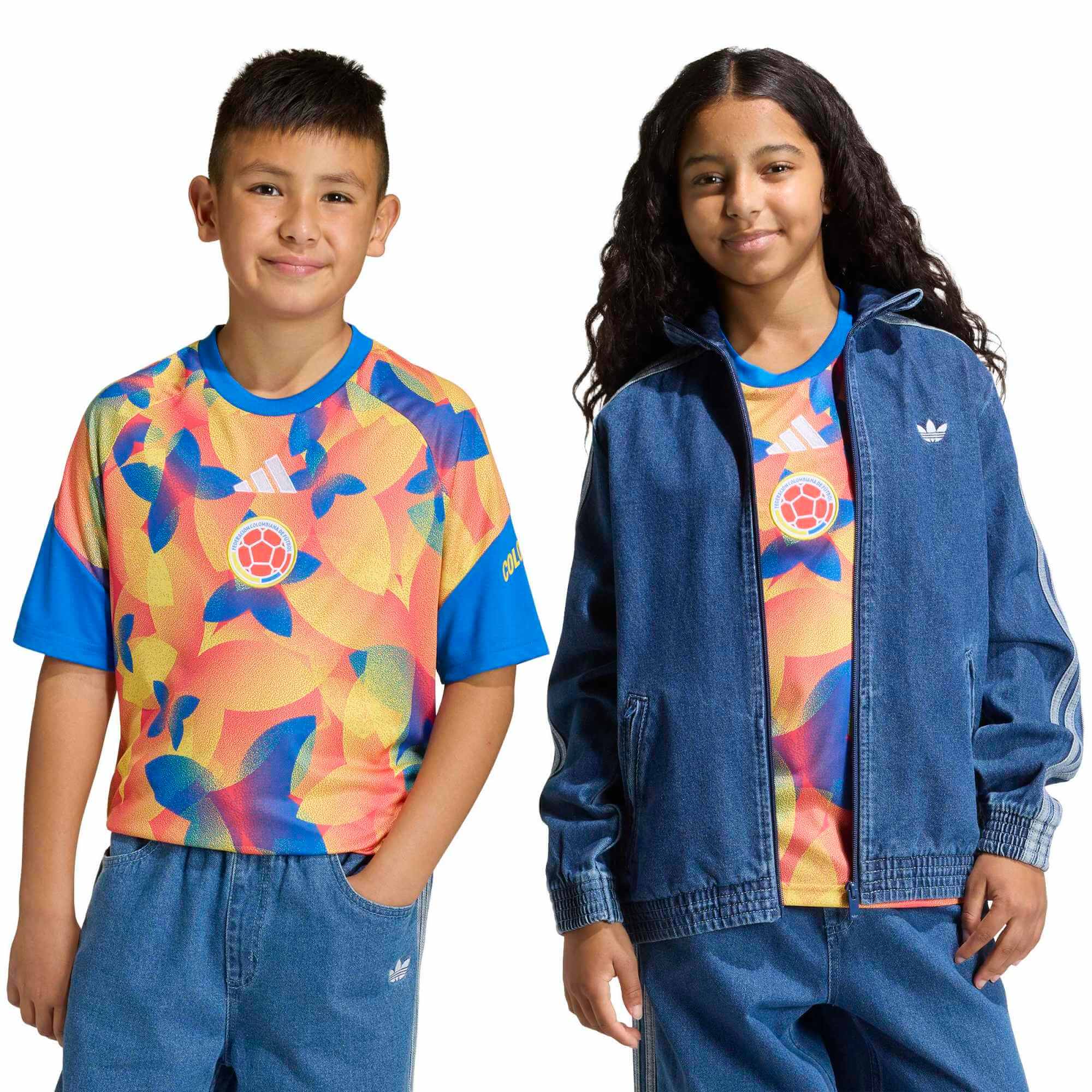 adidas 2026 Colombia Youth Pre-Match Soccer Jersey (Models - Front)