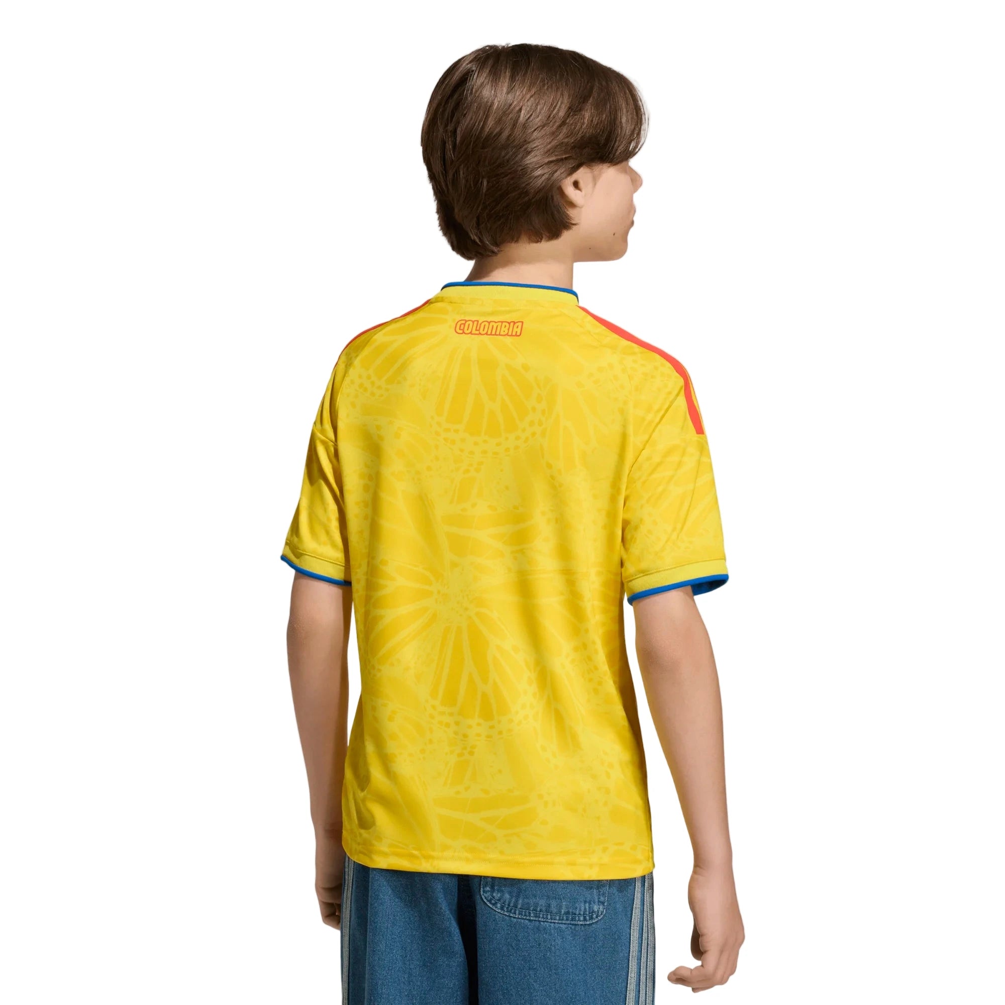 adidas 2026 Colombia Youth Stadium Home Soccer Jersey (Model - Back)
