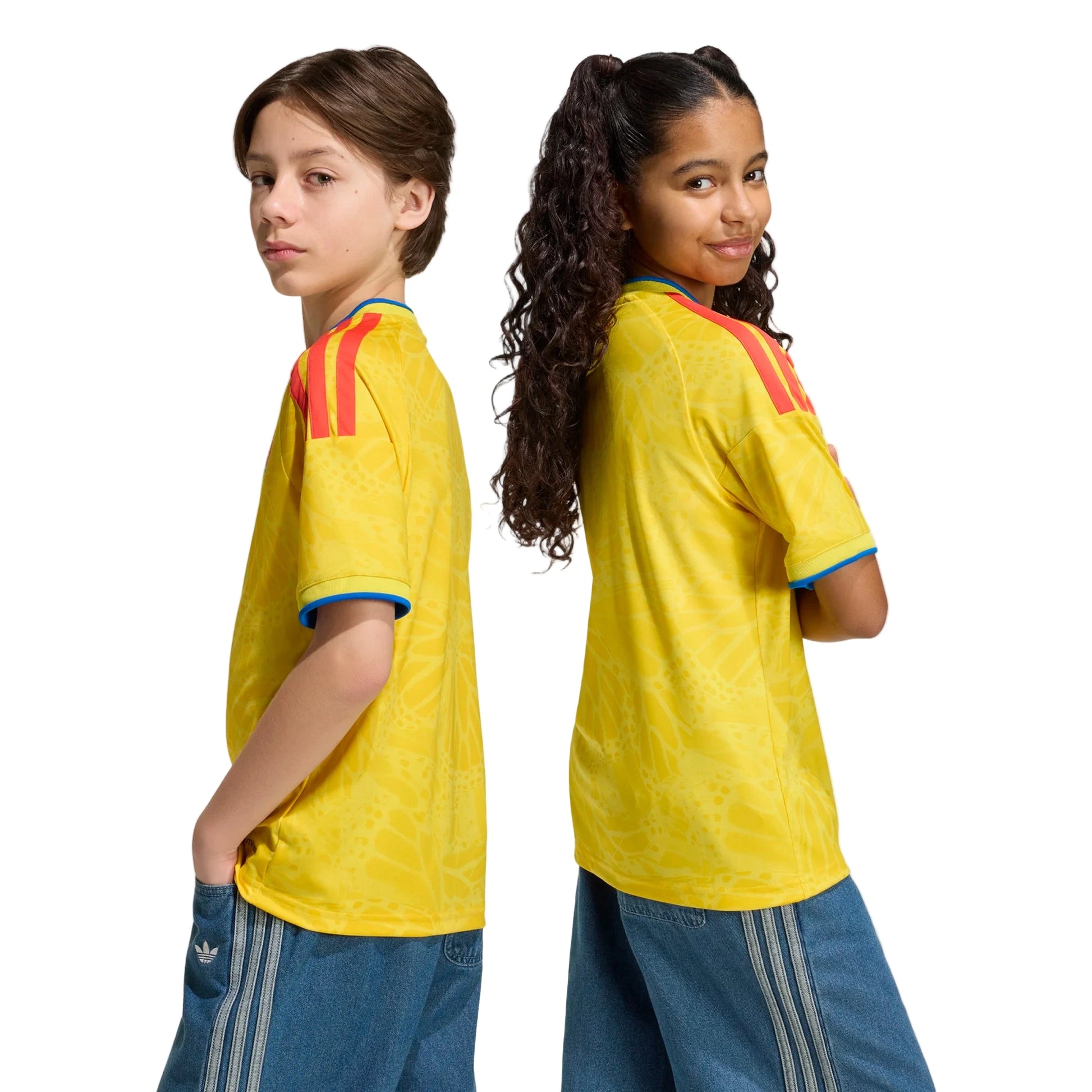 adidas 2026 Colombia Youth Stadium Home Soccer Jersey (Models - Back)