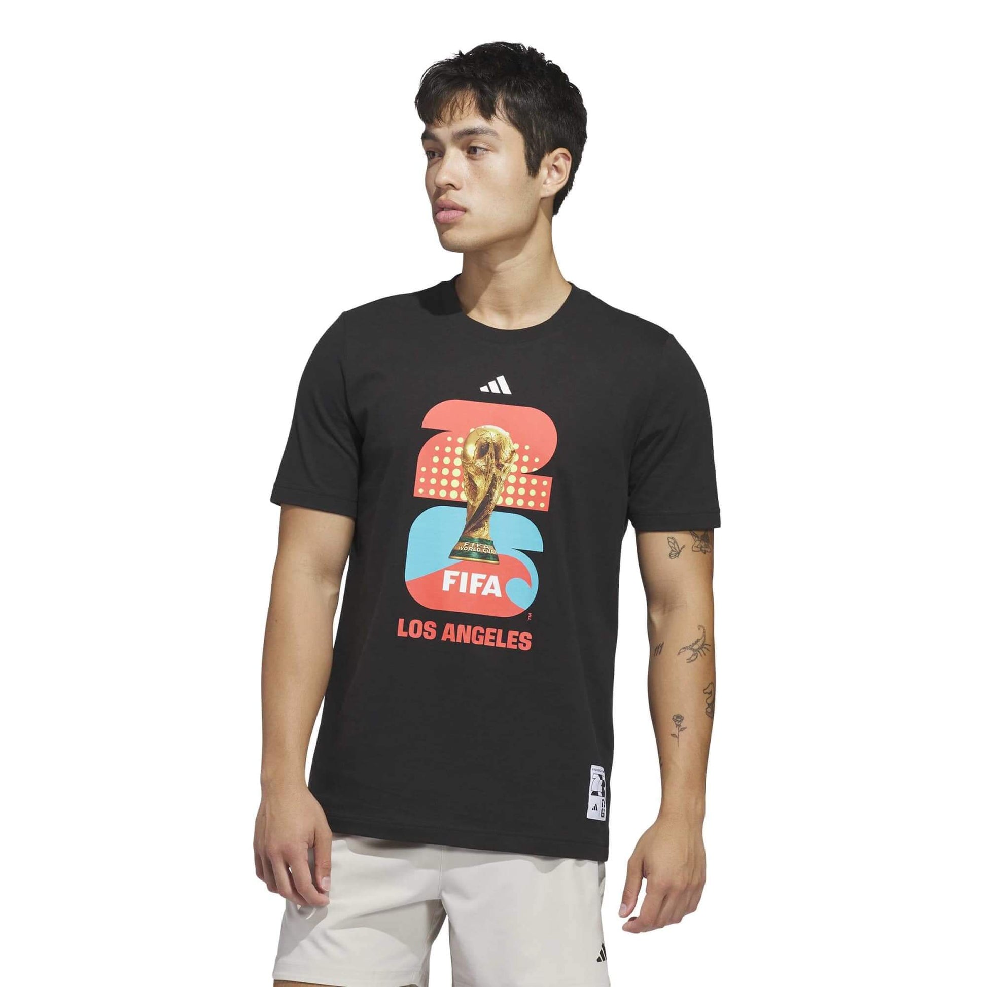 adidas 2026 FIFA World Cup Men's Host City Los Angeles Tee (Model - Front)