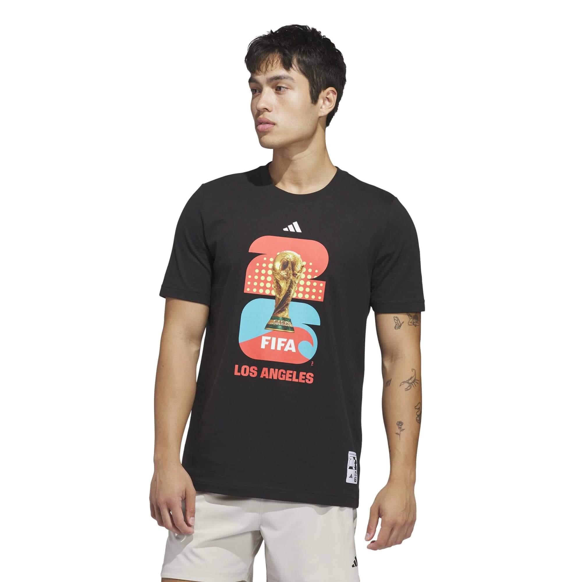 adidas 2026 FIFA World Cup Men's Host City Los Angeles Tee (Model - Front)