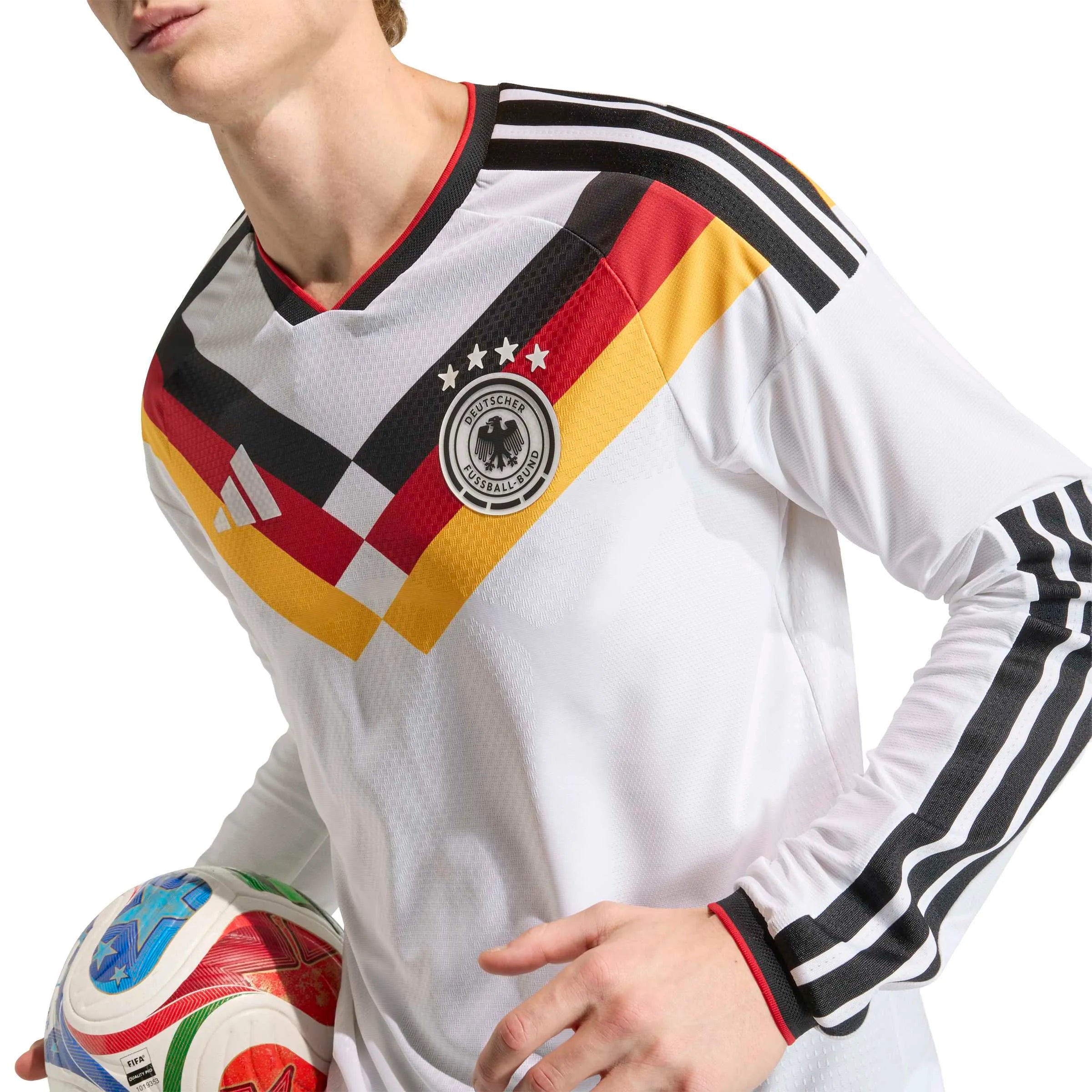 adidas 2026 Germany Men's Authentic Home Long-Sleeve Soccer Jersey (Detail 2)