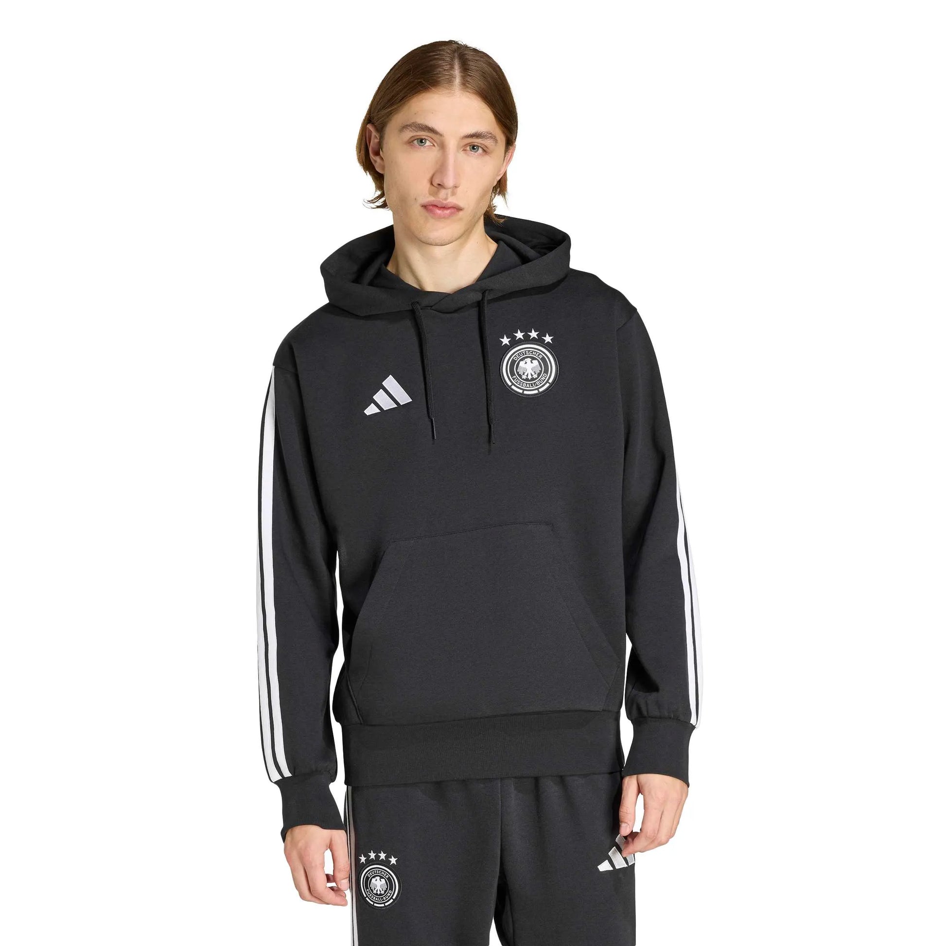 adidas 2026 Germany Men's DNA Fleece Hoodie (Model - Front)