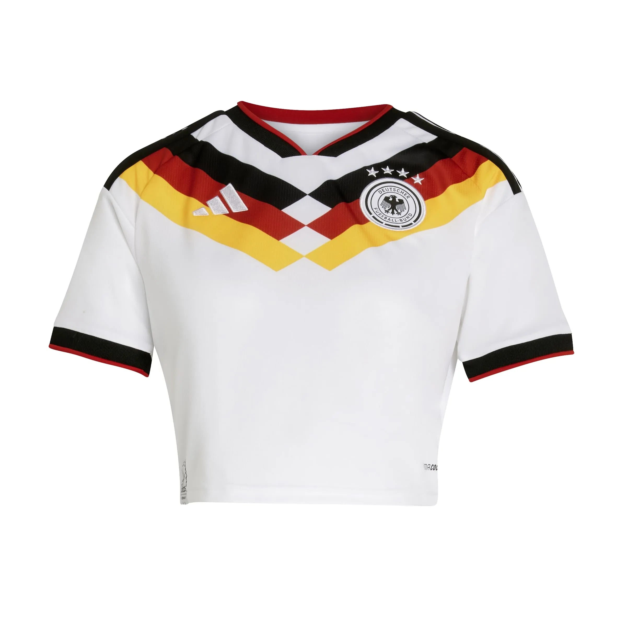 adidas 2026 Germany Women's Stadium Home Cropped Soccer Jersey (Front)