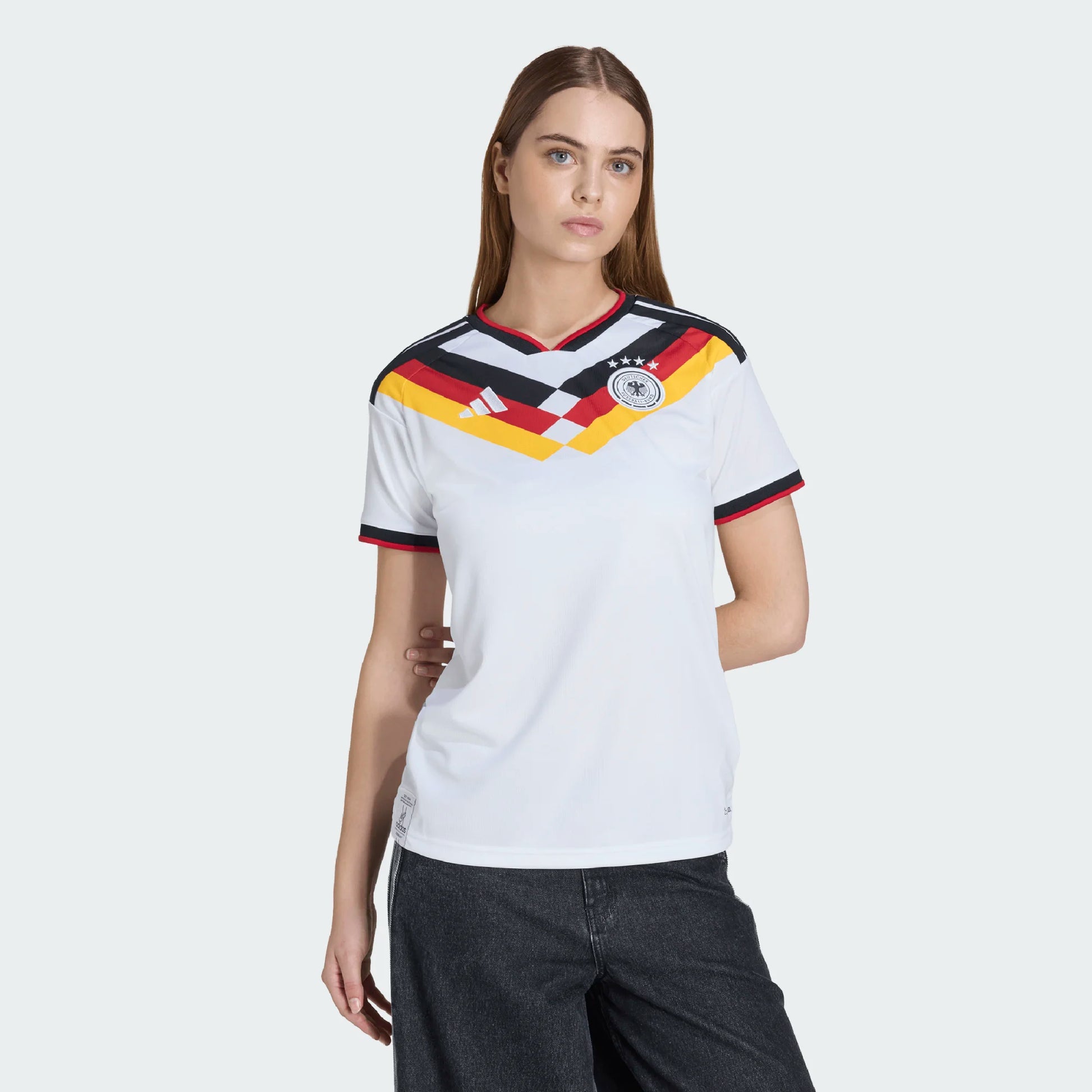 adidas 2026 Germany Women's Stadium Home Soccer Jersey (Model - Front)