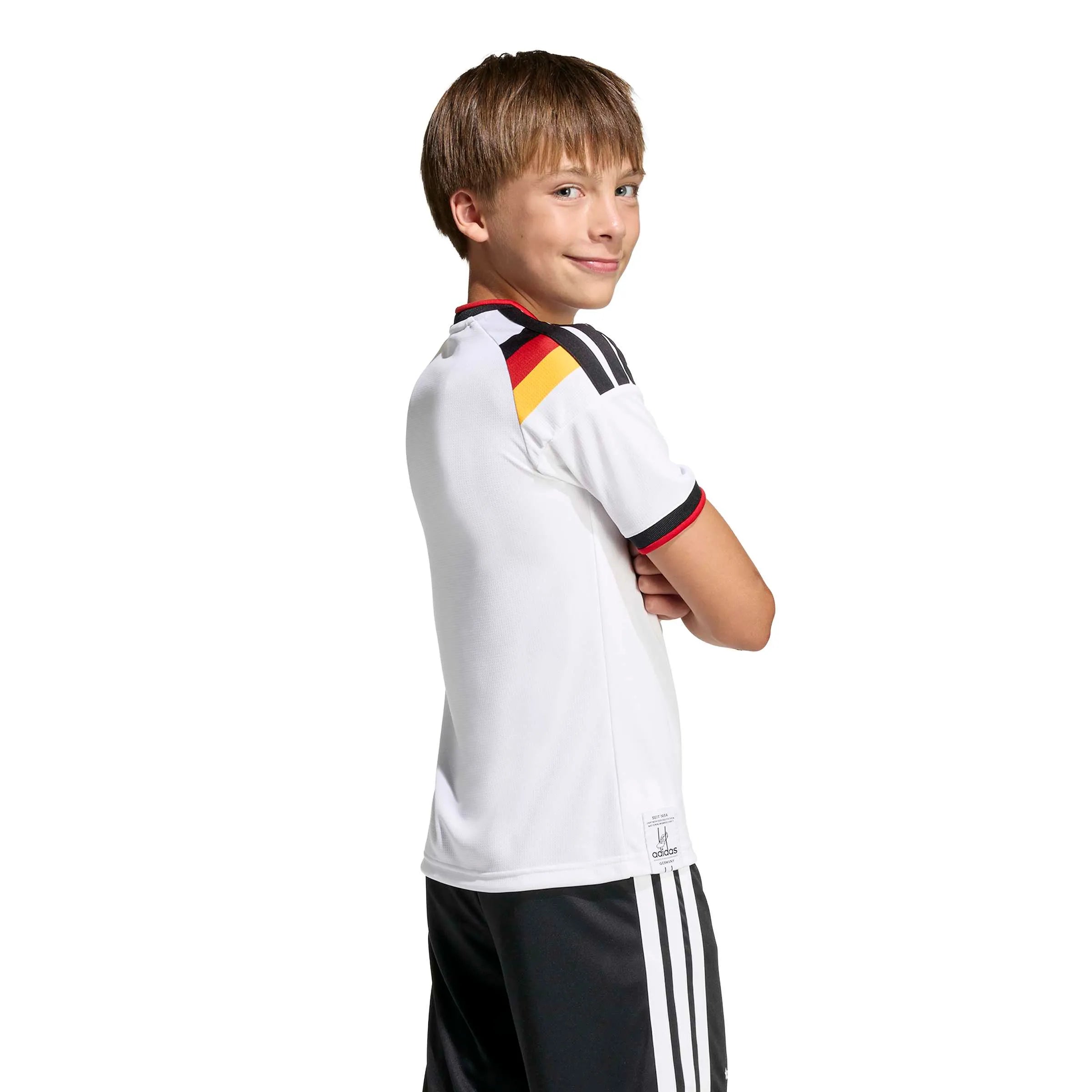 adidas 2026 Germany Youth Stadium Home Soccer Jersey (Model - Back)