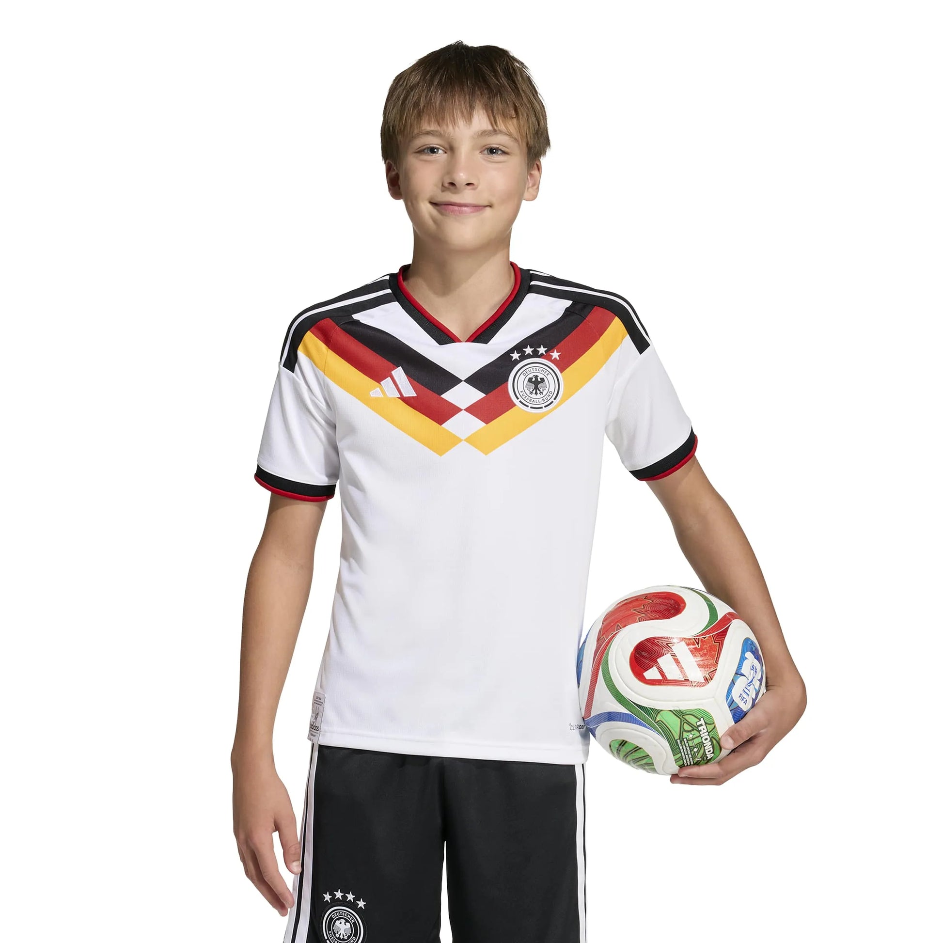 adidas 2026 Germany Youth Stadium Home Soccer Jersey (Model - Front)
