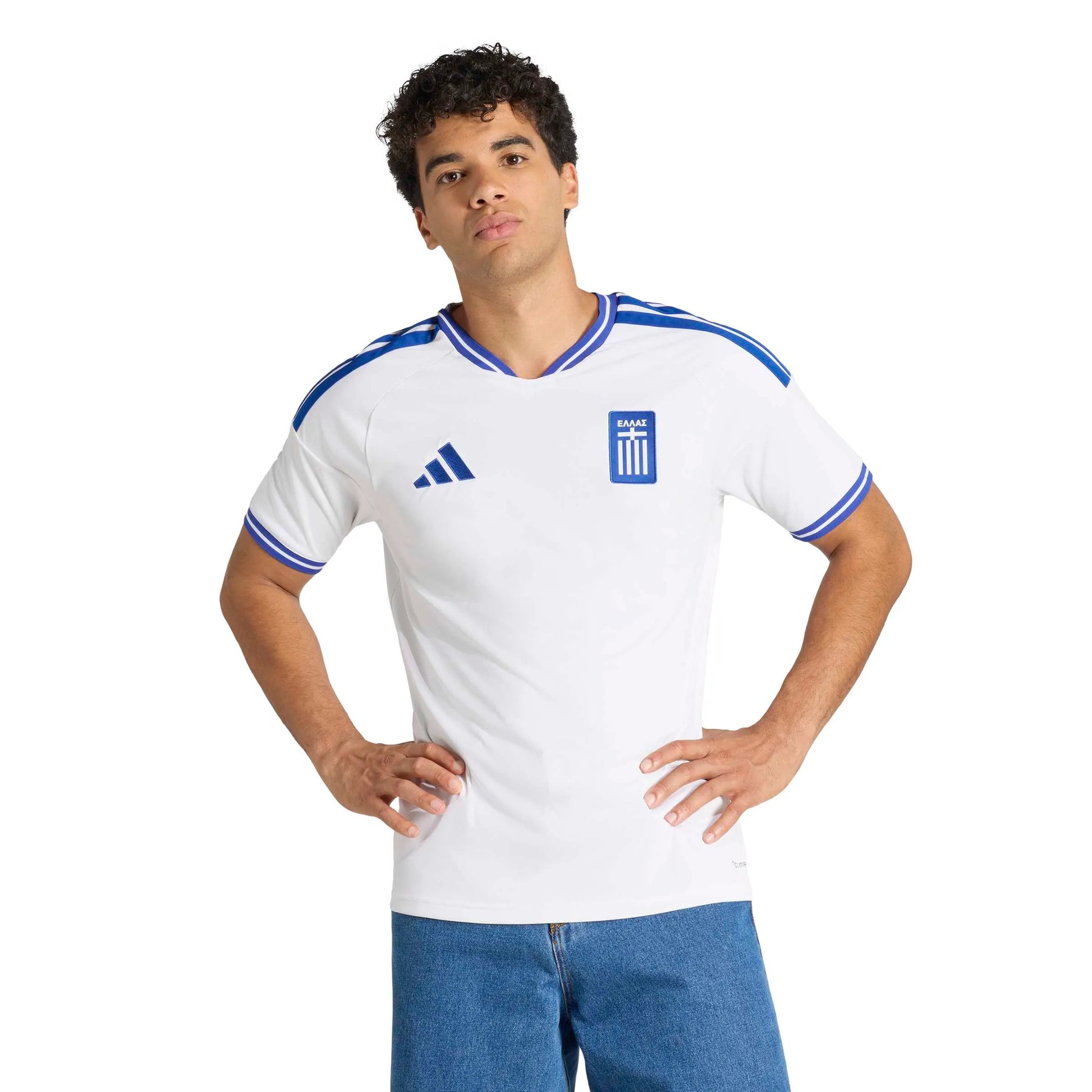 adidas 2026 Greece Men's Stadium Home Soccer Jersey (Model - Front)