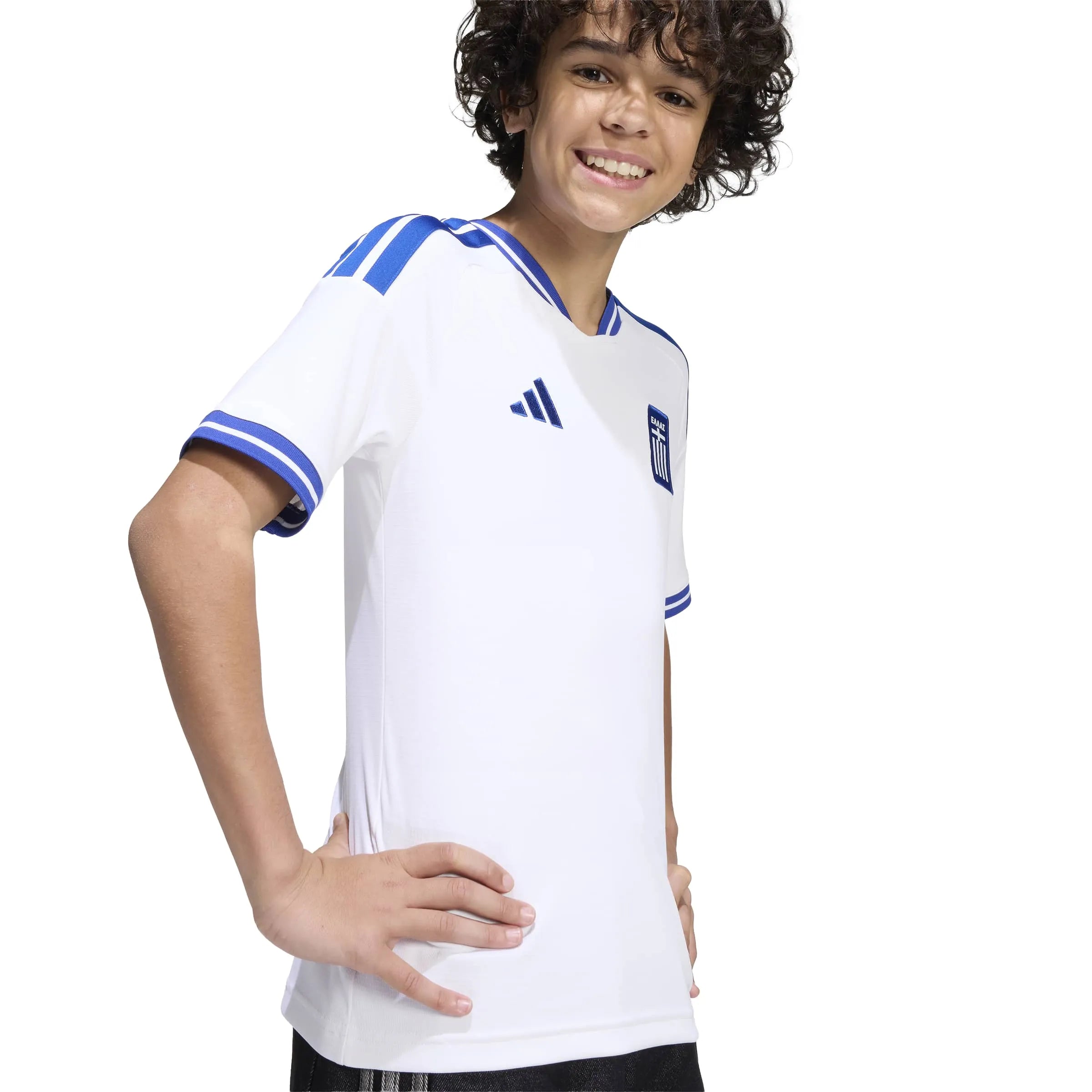 adidas 2026 Greece Youth Stadium Home Soccer Jersey (Detail 1)