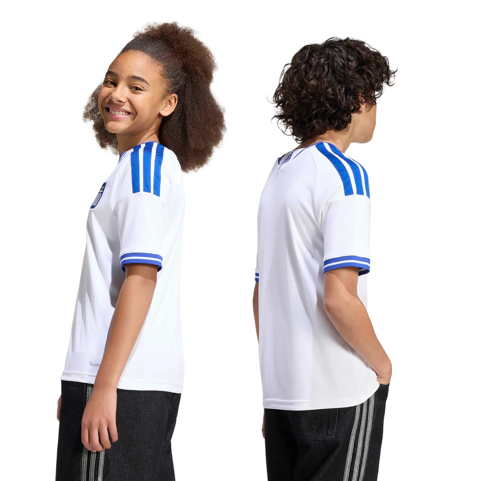 adidas 2026 Greece Youth Stadium Home Soccer Jersey (Models - Back)